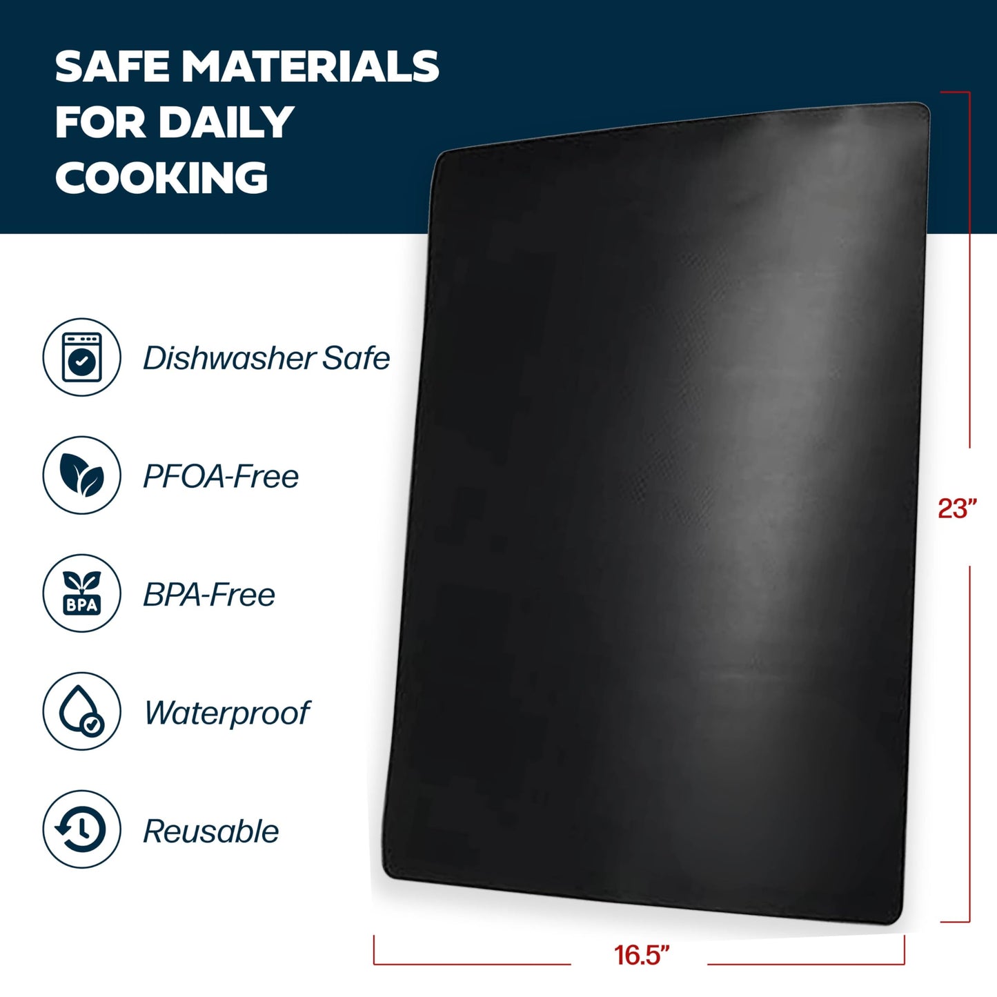 Cooks Innovations Non-Stick Oven Protector Mat - 2 Heavy Duty Nonstick Oven Rack Liners to Protect Convection, Electric, Gas, & Microwave Ovens - BPA & PFOA Free Heat Resistant Baking Mat