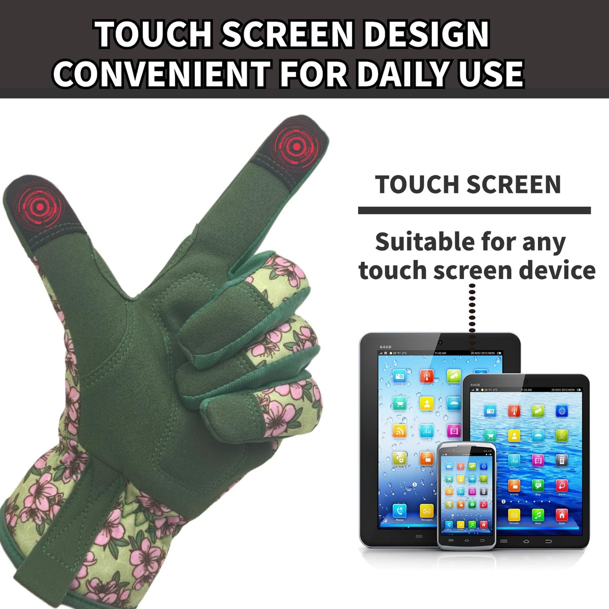 Cute Floral Pattern Gardening Gloves