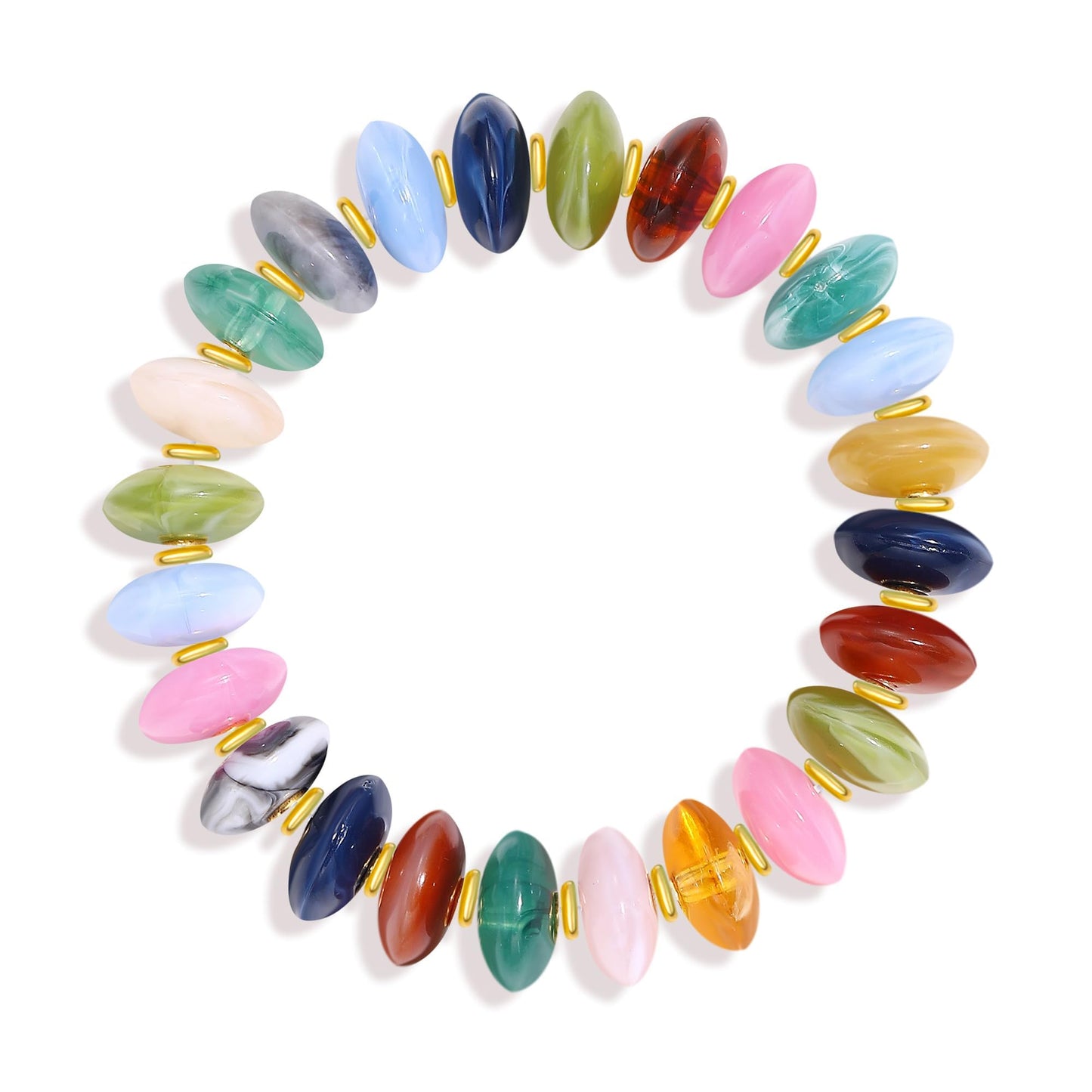 chorfla Beaded Bracelets for Women for Women, Boho Chunky Resin Elastic Stretch Bracelet, Vibrant Summer Beach Jewelry Gift