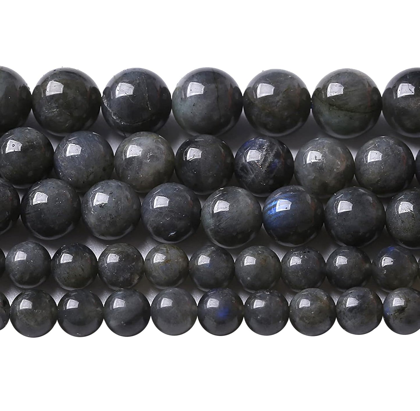 6MM 60PCS Natural Stone Black Labradorite Beads Crystal Loose Beads for Jewelry Making DIY Bracelet