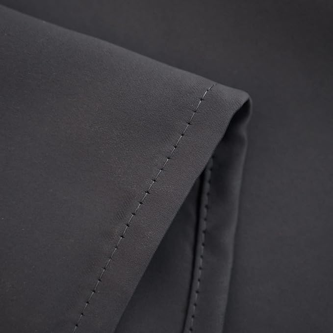 Pickluc Rod Pocket Tier Curtain - Half Blackout Curtain for Kitchen, Bathroom, Cabinet, Basement, 30 Inches Wide and 24 Inches Long, Dark Grey, 2 Panels