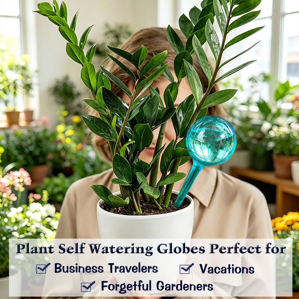10pcs Plant Self Watering Globe Stakes, Plant Watering Stakes Automatic Plant Watering Bulb System Spikes, Flower Automatic Watering Device, Garden Self Waterer for Indoor Outdoor Plant