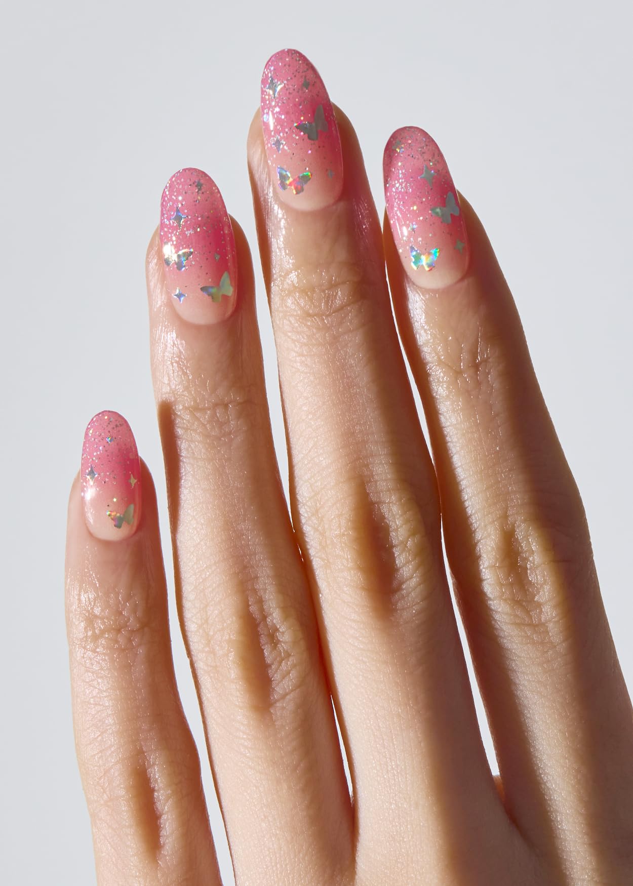ohora Semi Cured Gel Nail Strips (N Cupid Glitz) - Salon-Quality Valentines Nails, Works with Any Lamps, Long Lasting, Easy to Apply & Remove, Chip Resistant