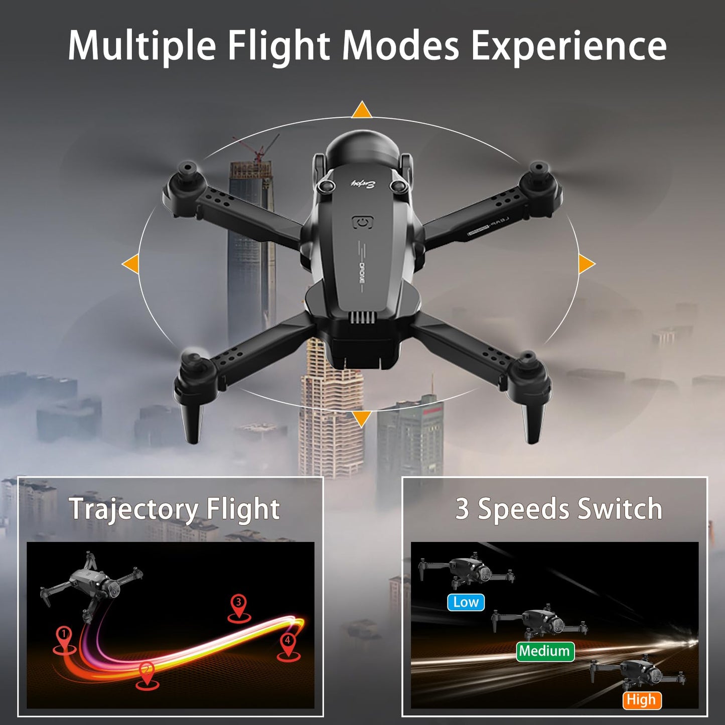 LAWFIG Drone with Camera for Adults Beginners, FPV Foldable RC Quadcopter Toys, Helicopter Toys, 1080P HD Camera Drone, Altitude Hold, One Key Take-off/Landing, 3D Flips, Waypoints fly, Headless Mode