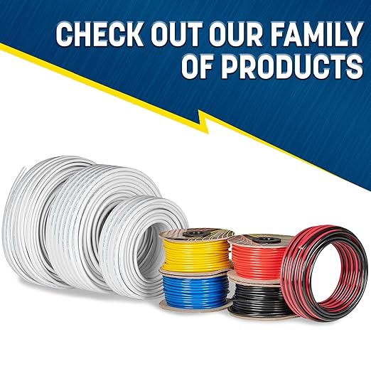 GS Power 200 Ft Duplex Marine Wire, 14 Gauge Wire, Oxygen-Free Tinned Copper 14 AWG Electrical Boat Wiring, Sheathed Copper Marine Grade Electrical Cable for Boat Automotive RV Camper Trailer