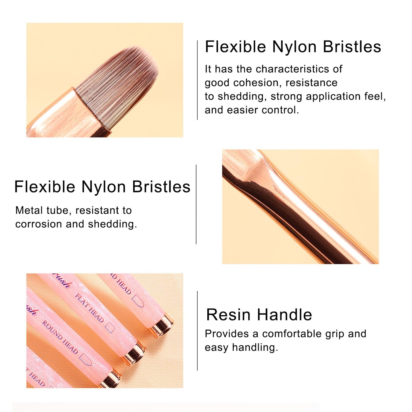 SILPECWEE Acrylic Nail Brush, Oval Shaped Nail Extension Brushes Builder Gel Nails Design Tools Pen Acrylic Powder Nail Art Brush Professional Manicure Pedicure