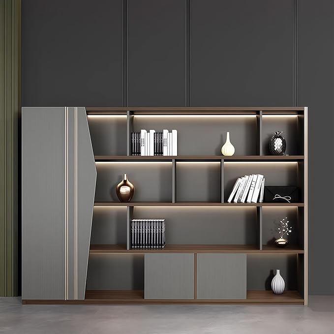Modern Executive Desk, 86.6 inch L Shaped Desk with Storage, L Shape Corner Desk Drawers and Lockable Storage No Installation Required, Without Desk or Computer Chair (Filing Cabinet)