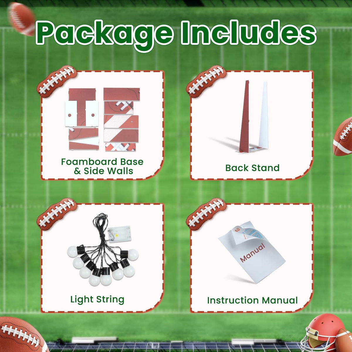 Football 6th-Birthday Decorations Marquee Numbers: Superbowl 3FT Large Light up Number Sign 6 Six Year Down Six Years Old Party Decoration Big Balloon Numbers Decor for Boys and Girls