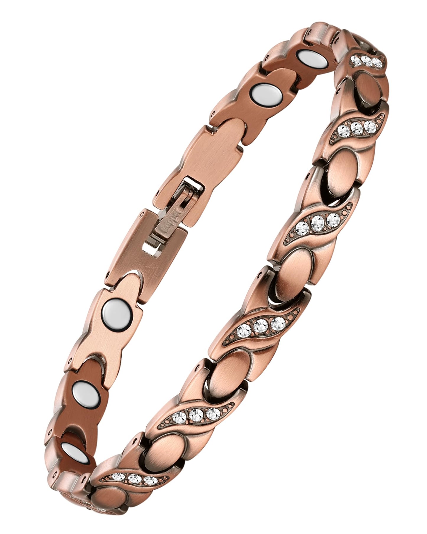 Jecanori Copper Magnetic Bracelets for Women, 99.99% Pure Copper Bracelets with Effective Neodymium Magnets, Adjustable Jewelry Gift with Sizing Tool