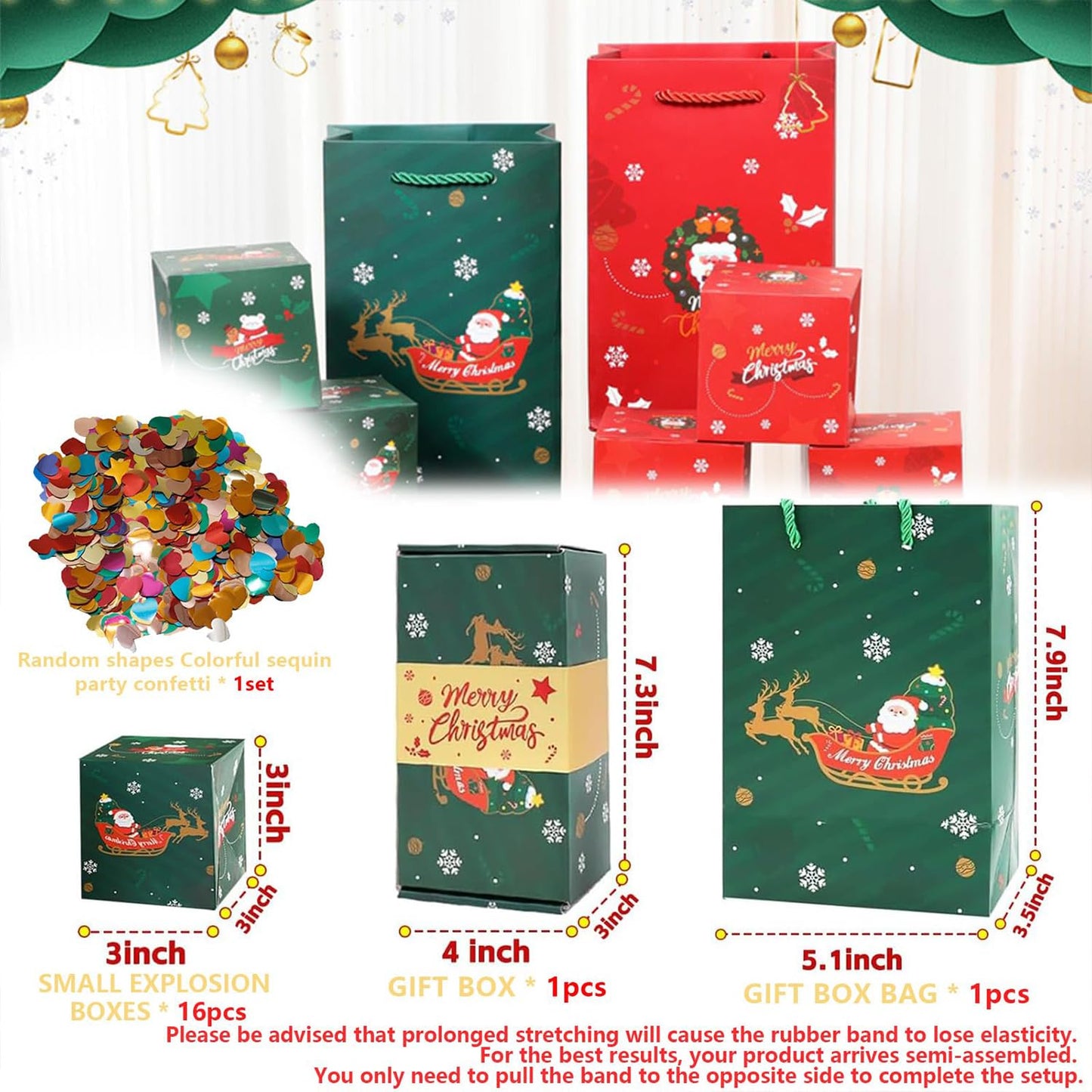 16pcs Surprise Gift Box Explosion for Money, 2025 Newly Folding Pop-Up Explosion Gift Box, Surprise Box Gift Box for Money, Christmas Boxes Explosion Gift Box for Money and Birthday(Red)