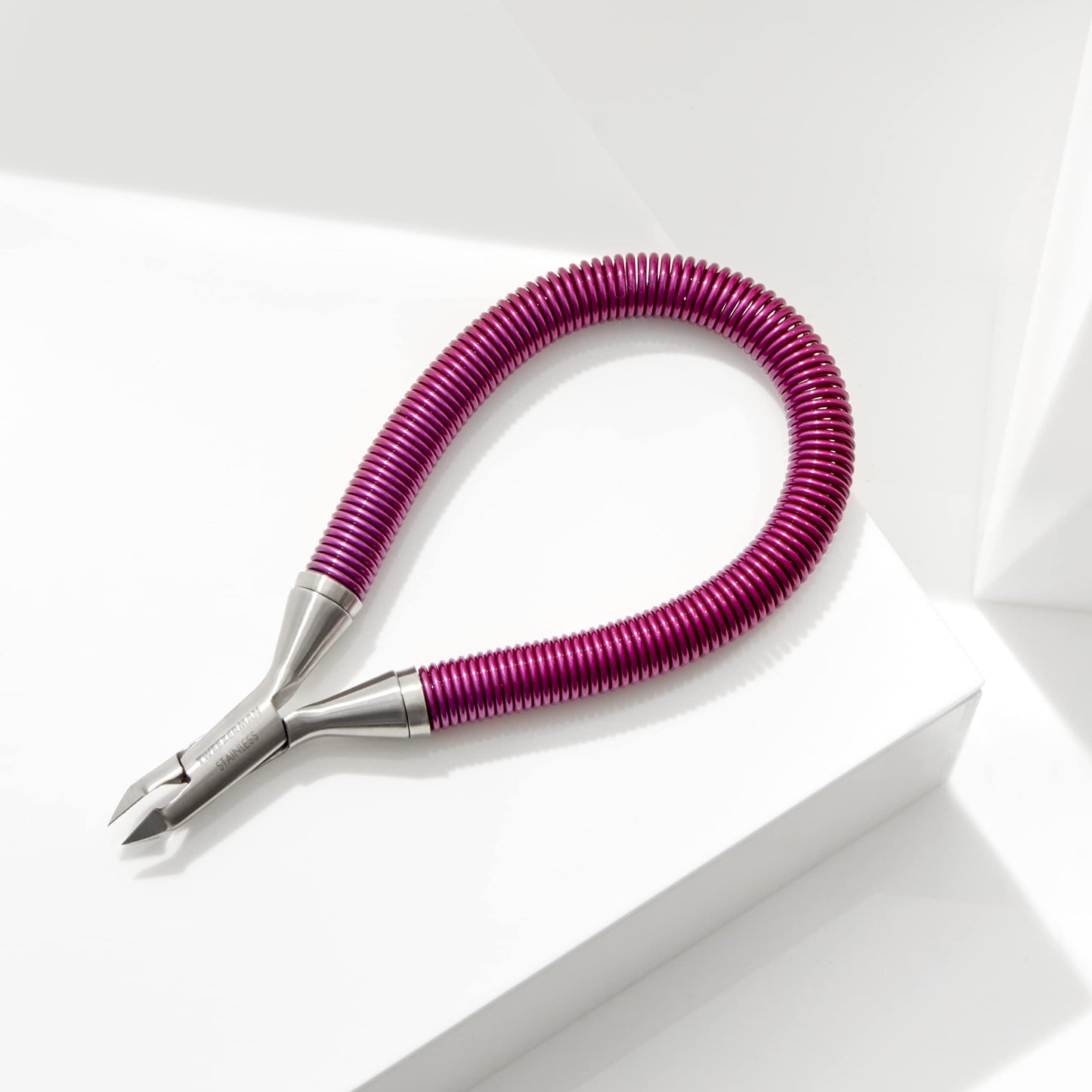 Tweezerman Stainless Steel Grip & Snip Spiral Spring Cuticle Nipper (Assorted Colors)