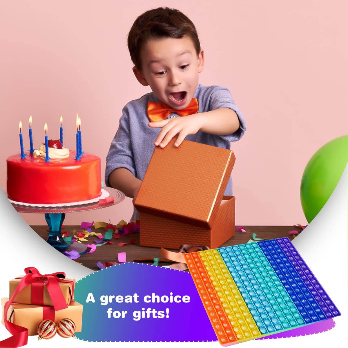TDDTLA Multiplication Table Rainbow Math Game Toy Push P0PP Restless Toy Bubble Restless Game for Learning Math Multiplication Calculation Operations [15x15 Multiplication Table]