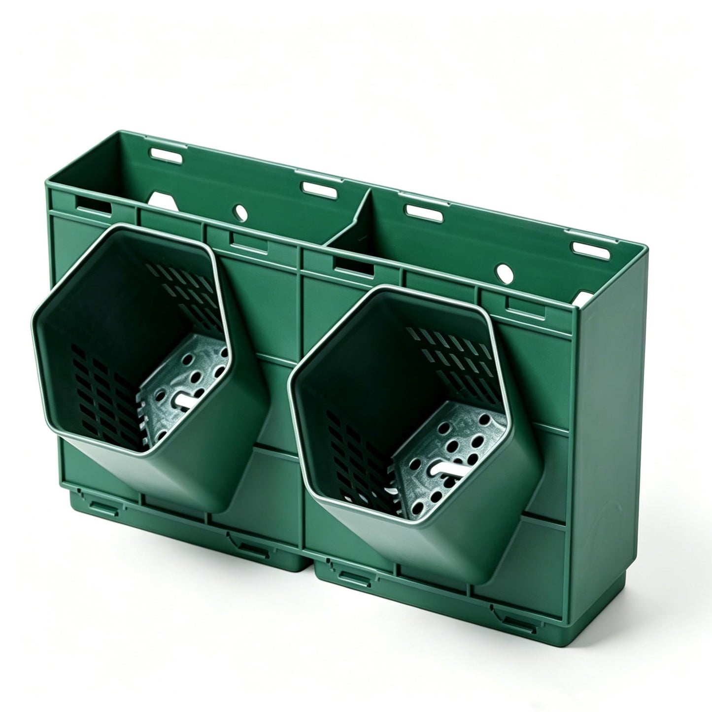STILLM Vertical Greening Flower Container Capacity Drainage Hole Stacking Wall Hanging Plant Flower Container for Balco (Green-2Pcs)