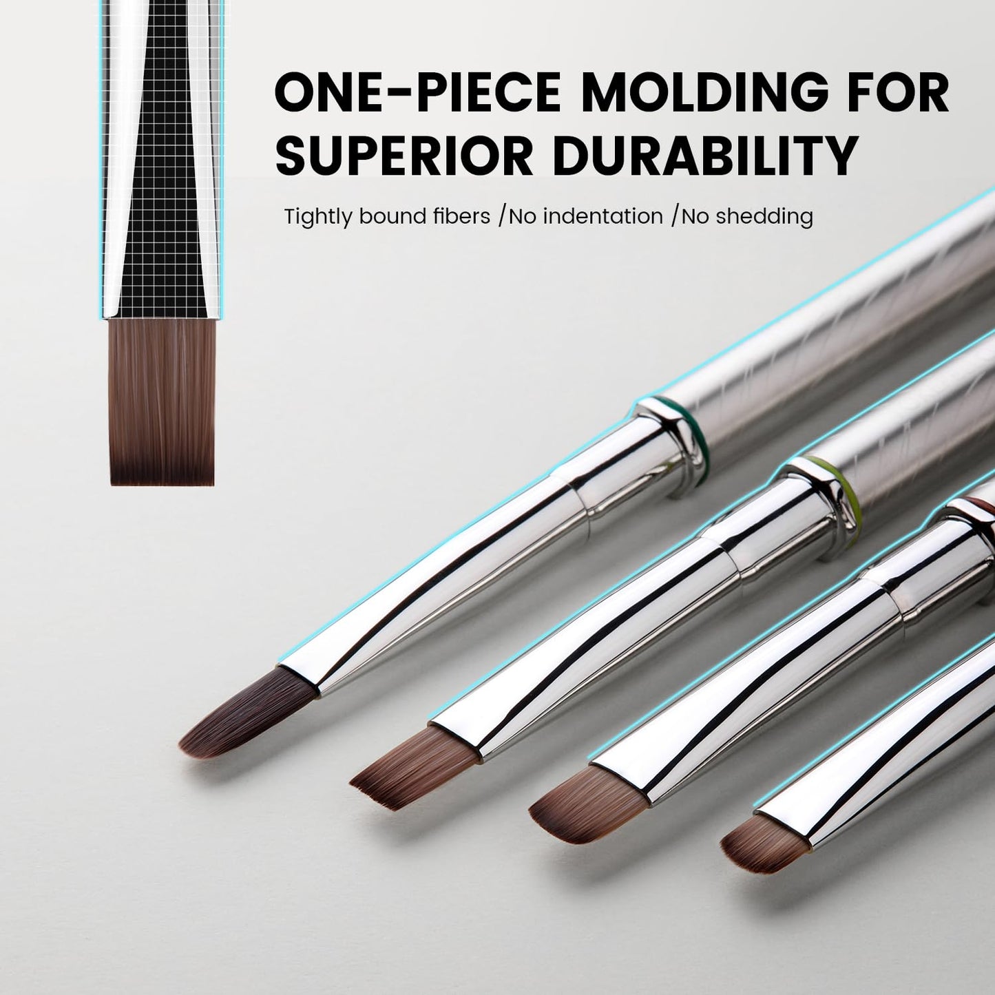 YOKEFELLOW EliteAlly Large Flat Nail Art Brushes, Wide Head Nail Brush for Easy Powder, Gel Nail Polish, Extension Gel Smooth Application Professional Nail Tool(EA03 WIDE FLAT)