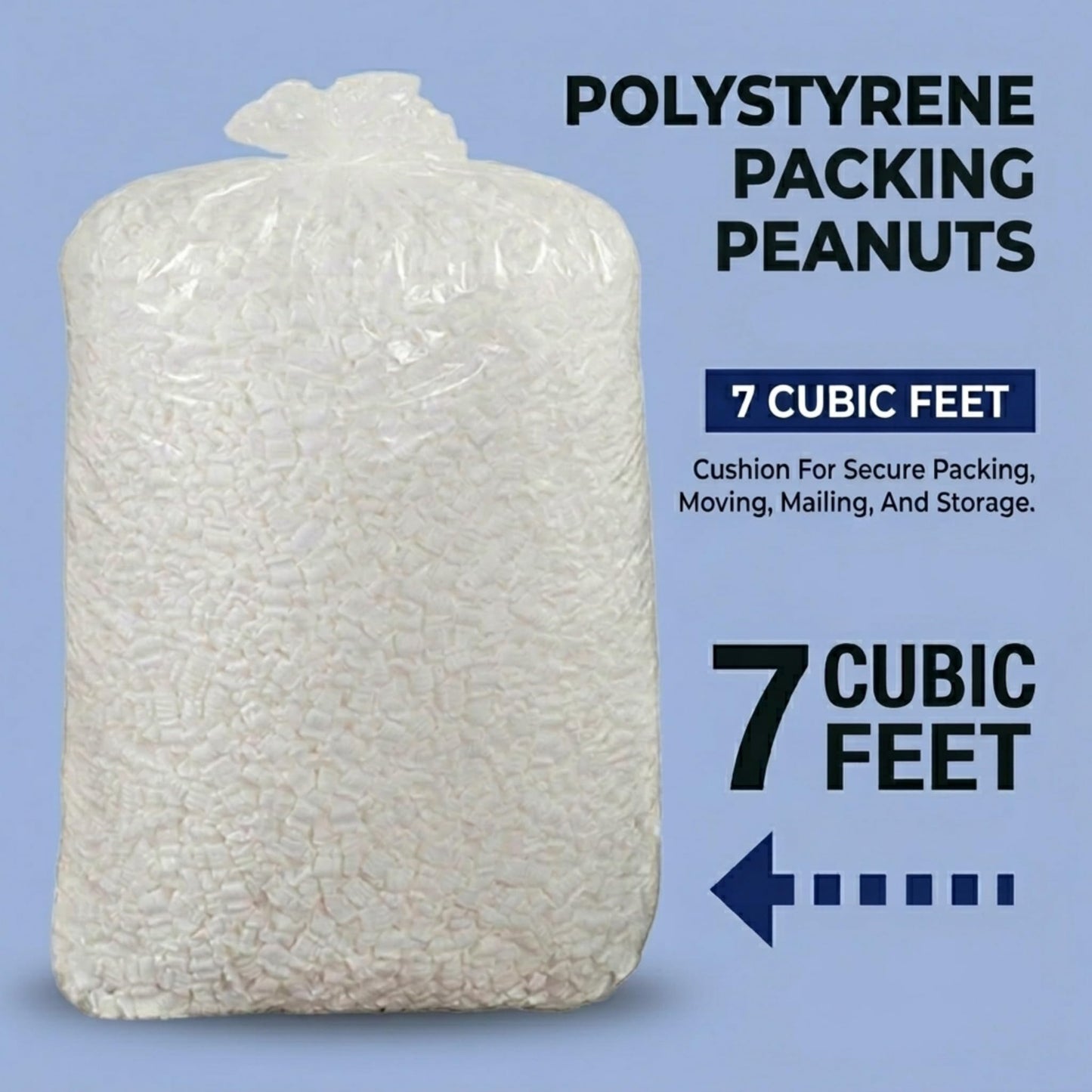 BOX USA 7NUTSW 7 Cubic Feet Loose Fill Packing Peanuts, White