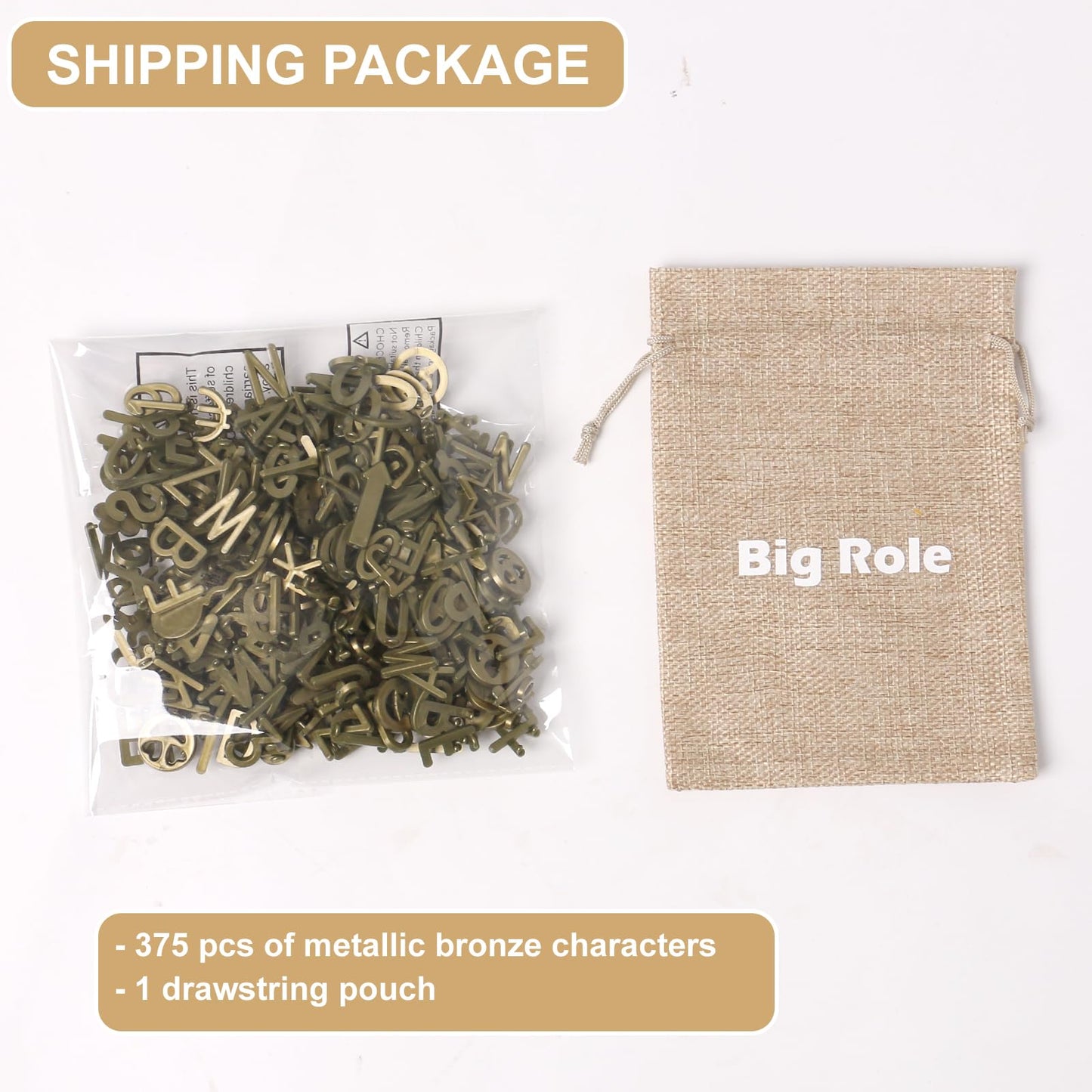 Antique Gold Letters for Letter Board Letters Only, 3/4 inch Message Board Letters for Felt Letter Board Signs (375 pcs) 0.75” Pre Cut Plastic Letterboard Letters Numbers Changeable Menu Board Symbols