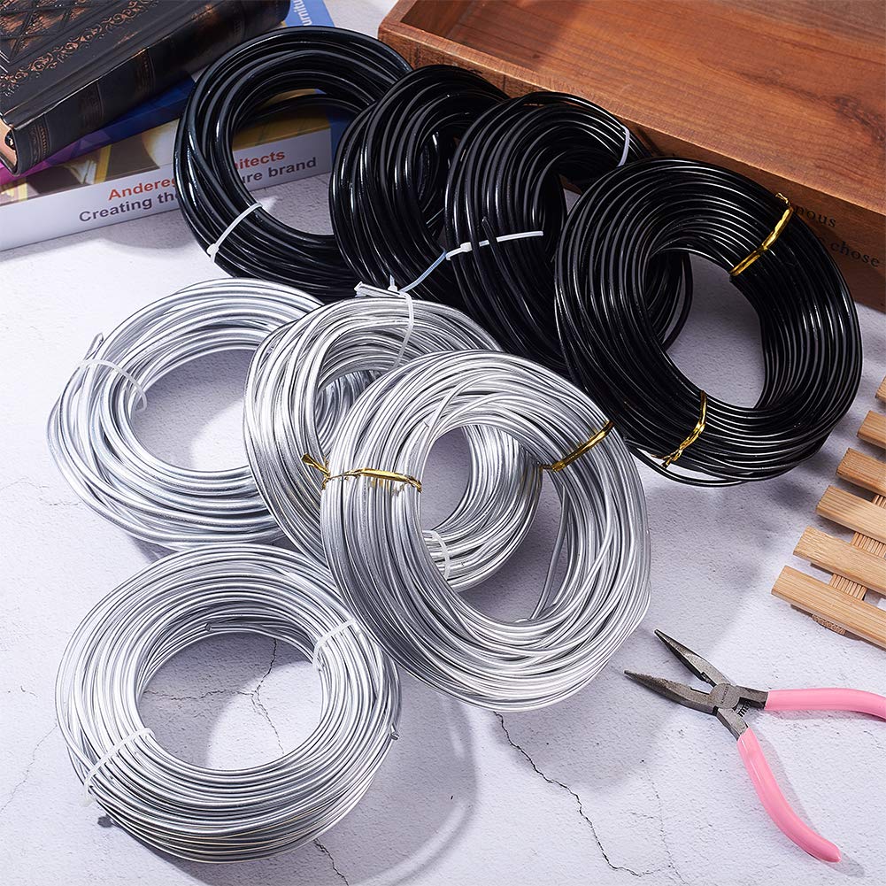 BENECREAT 3 Gauge(6mm) Silver Aluminum Wire 23 Feet Bendable Metal Sculpting Wire for Bonsai Trees, Floral, Skeleton Making, Home Decors and Other Arts Crafts Making