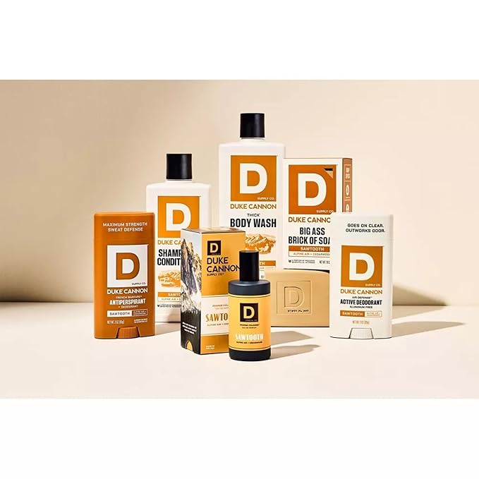 Duke Cannon Supply Co. Aluminum-Free Deodorant for Men 3 oz. Sawtooth, 2 Pack - Unique Masculine Scent, Odor Control & Soothe Skin