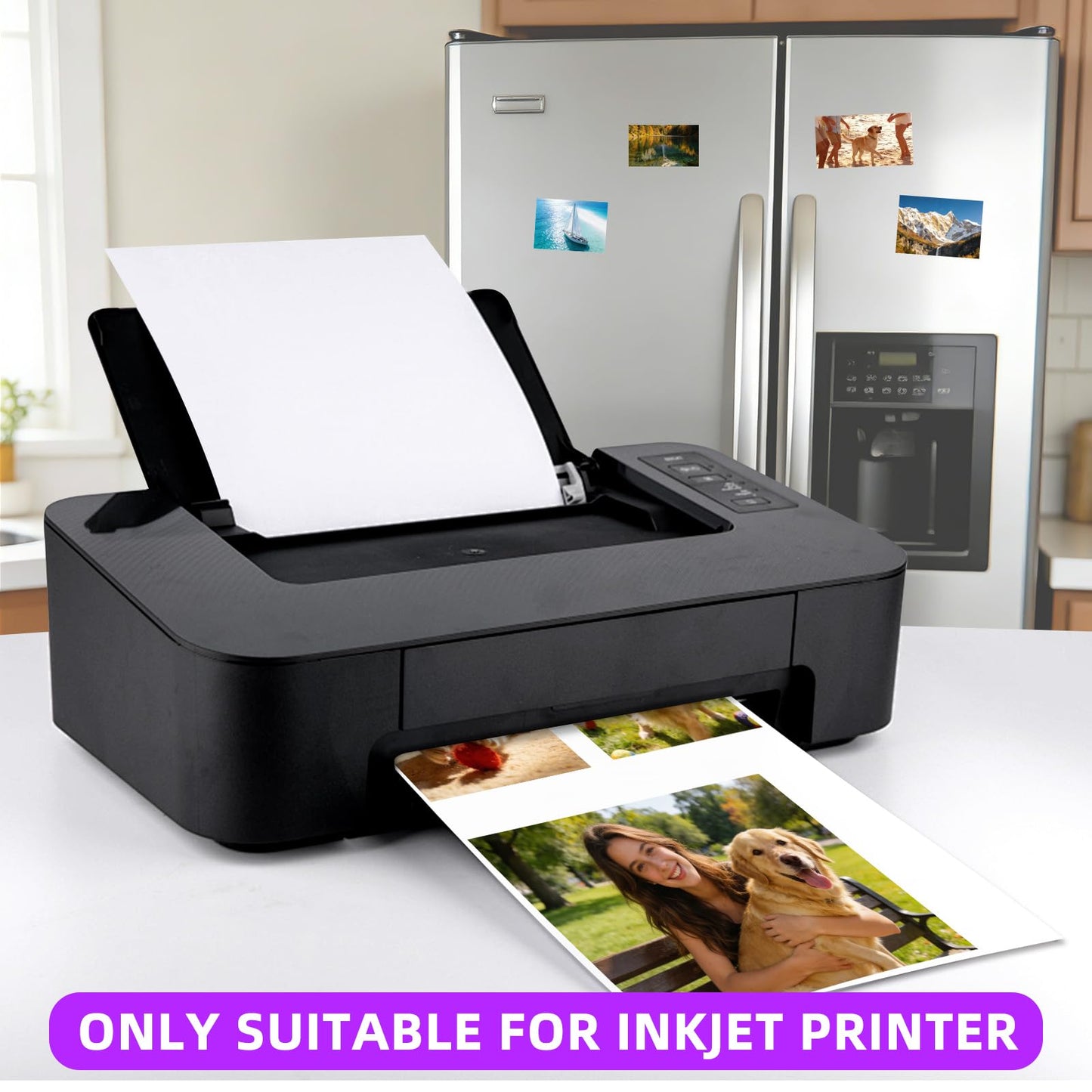 Printable Magnetic Sheets for Inkjet Printer,8.5" x 11"(Pack of 16),12 mil Thick Cuttable Flexible Non-Adhesive Backing Magnetic Printer Paper for DIY Crafts,Photos and Stickers