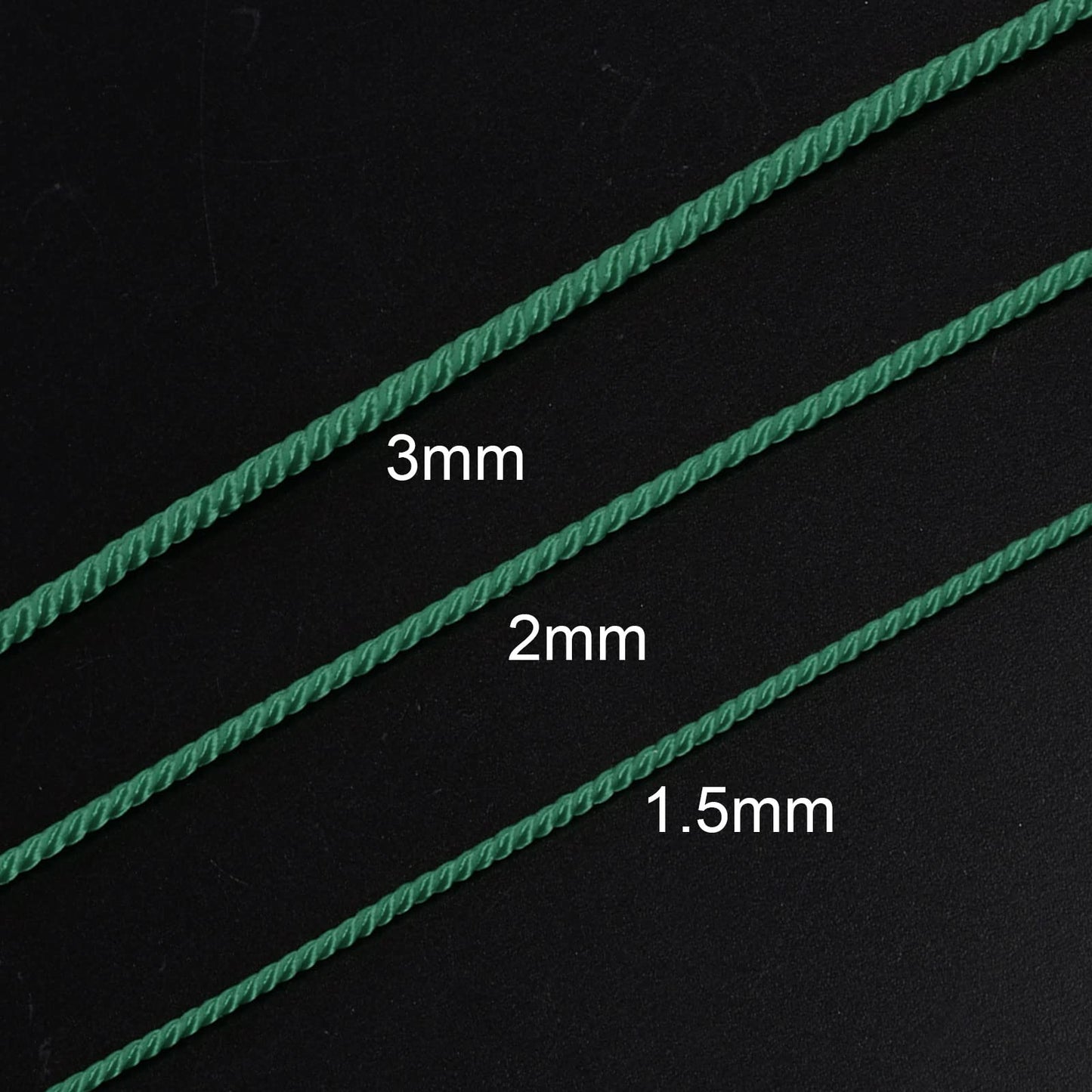 HARFINGTON Twisted Nylon Twine Thread Beading Cord 3mm 7M/23 Feet Extra-Strong Braided Nylon String for Crafting Bracelets Jewelry Making, Light Grey