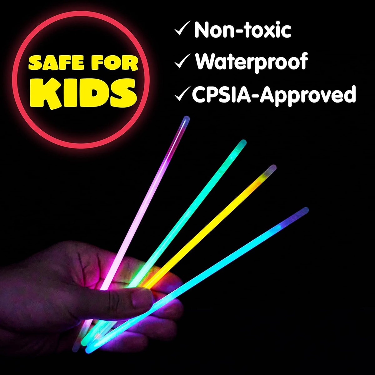 JOYIN 600 Pcs 8" Glow sticks Bulk Party Favors Pack, Neon Glow in the Dark Party Supplies, Light Up Necklaces and Bracelets with Connectors, Christmas, Halloween, Football, Birthday Decorations