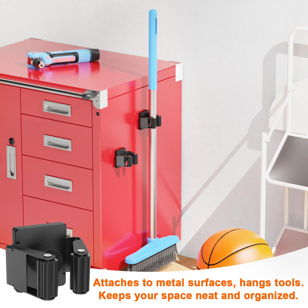 Strong Magnetic Mop Broom Holder (4 Count)