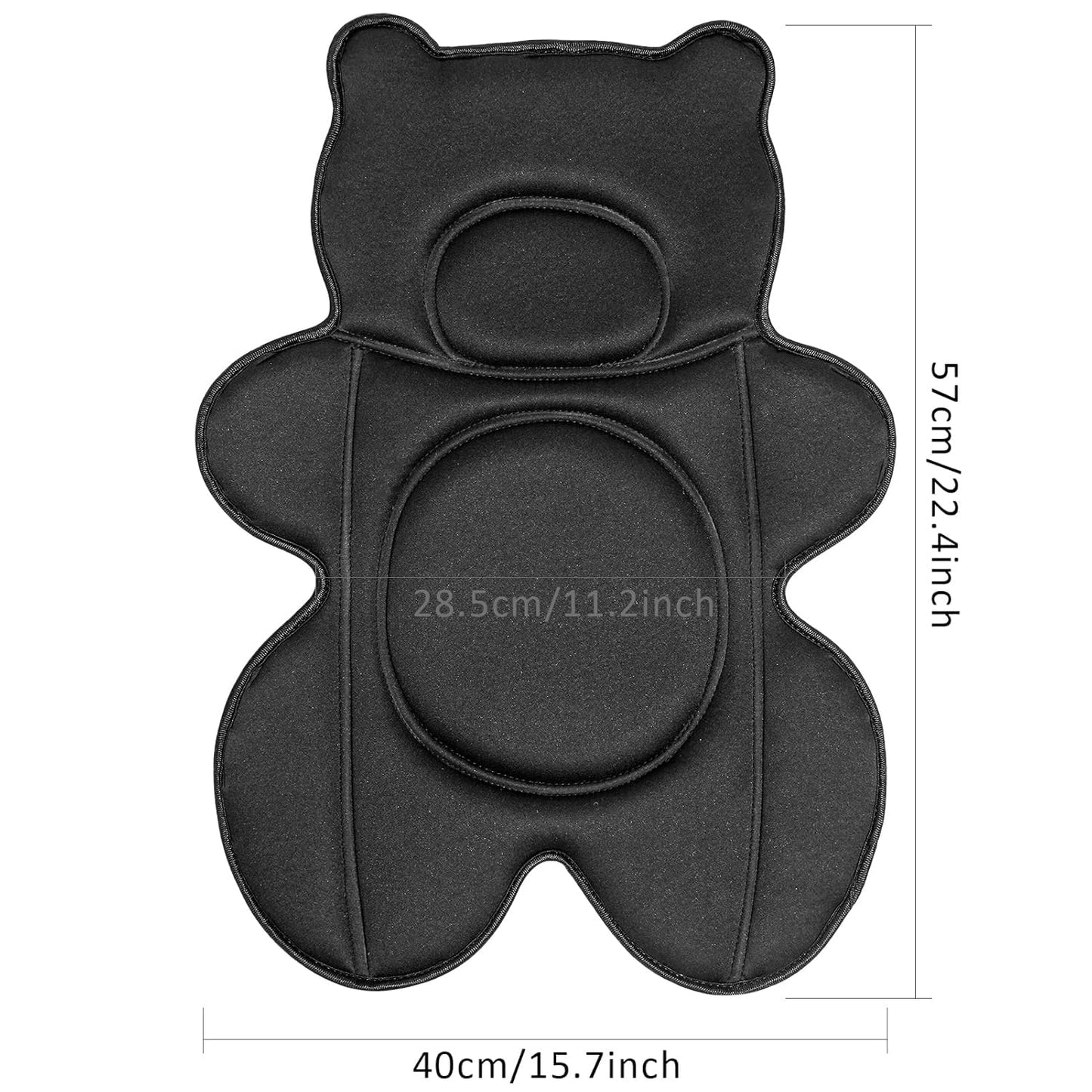 Ihaapsi Infant Baby Bath Cushion,Fits Inside Most Baby Bathtubs, Breathable Soft Baby Bath Support Seat,Baby Bath Pad Bath Pillow for Bathtub,Newborn Bath Mat with 4 Suction Cups (Black)