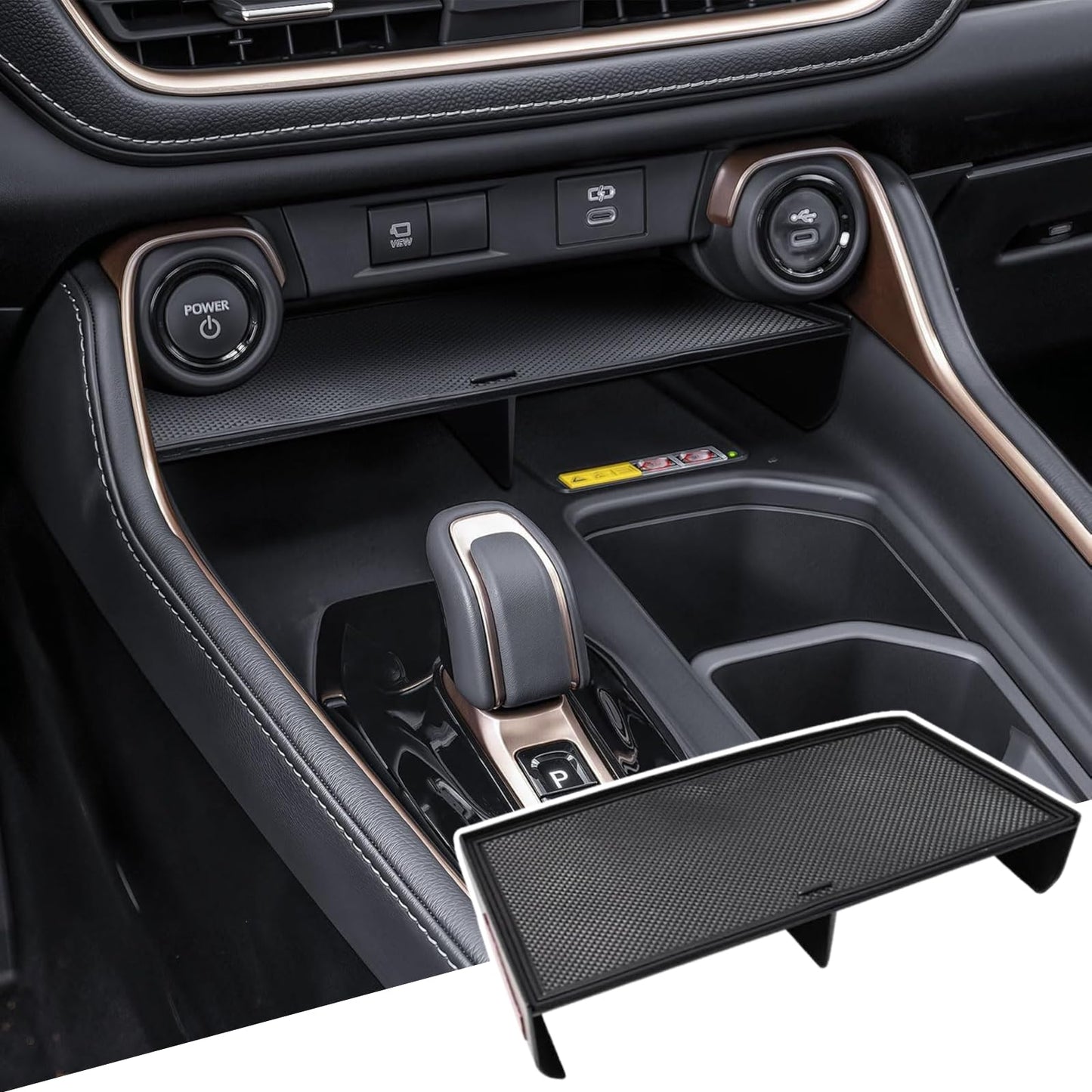 Qlhshop Middle Center Console Organizer for Toyota Grand Highlander 2026 2025 2024 Front Console Insert Divider Tray Secondary Storage Cubby Interior Accessories - (Not for Highlander)