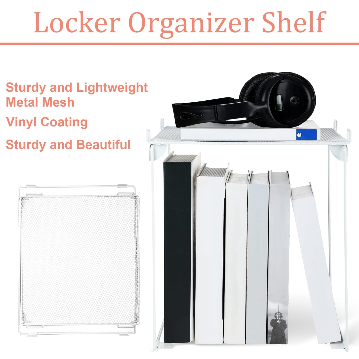 Colarr 17 Pcs Locker Organizer and Decorating Kit Back to School Essentials Include Magnetic Locker Wallpaper Locker Shelf Pencil Holder with Marker Mirror Rug Sticky Note (Light Pink,Leaves Style)