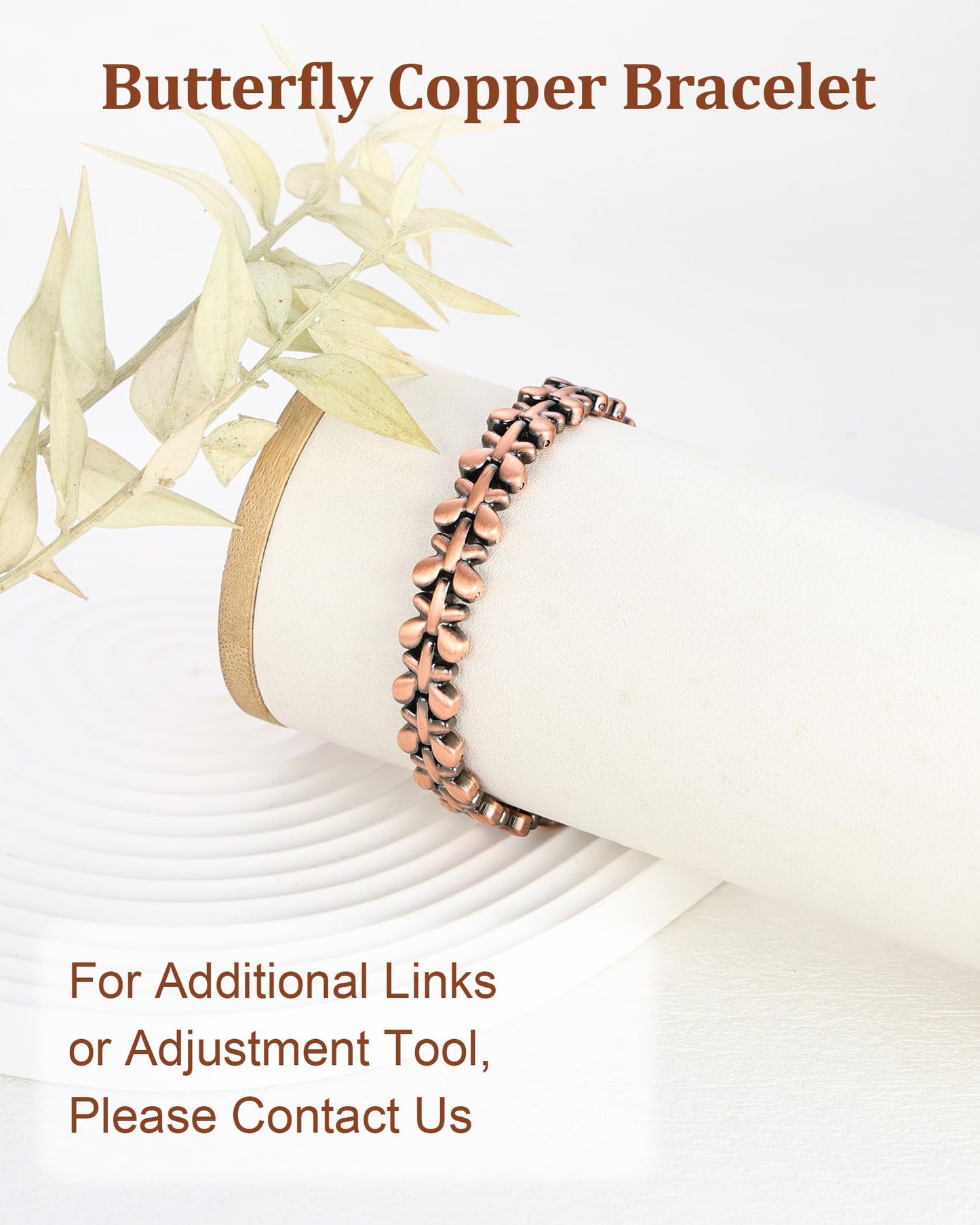 BioMag 99.99% Copper Bracelets for Women, Magnetic Bracelets with 3500 Gauss Neodymium Magnets with Adjustable Sizing Tool & Jewelry Box (Copper)