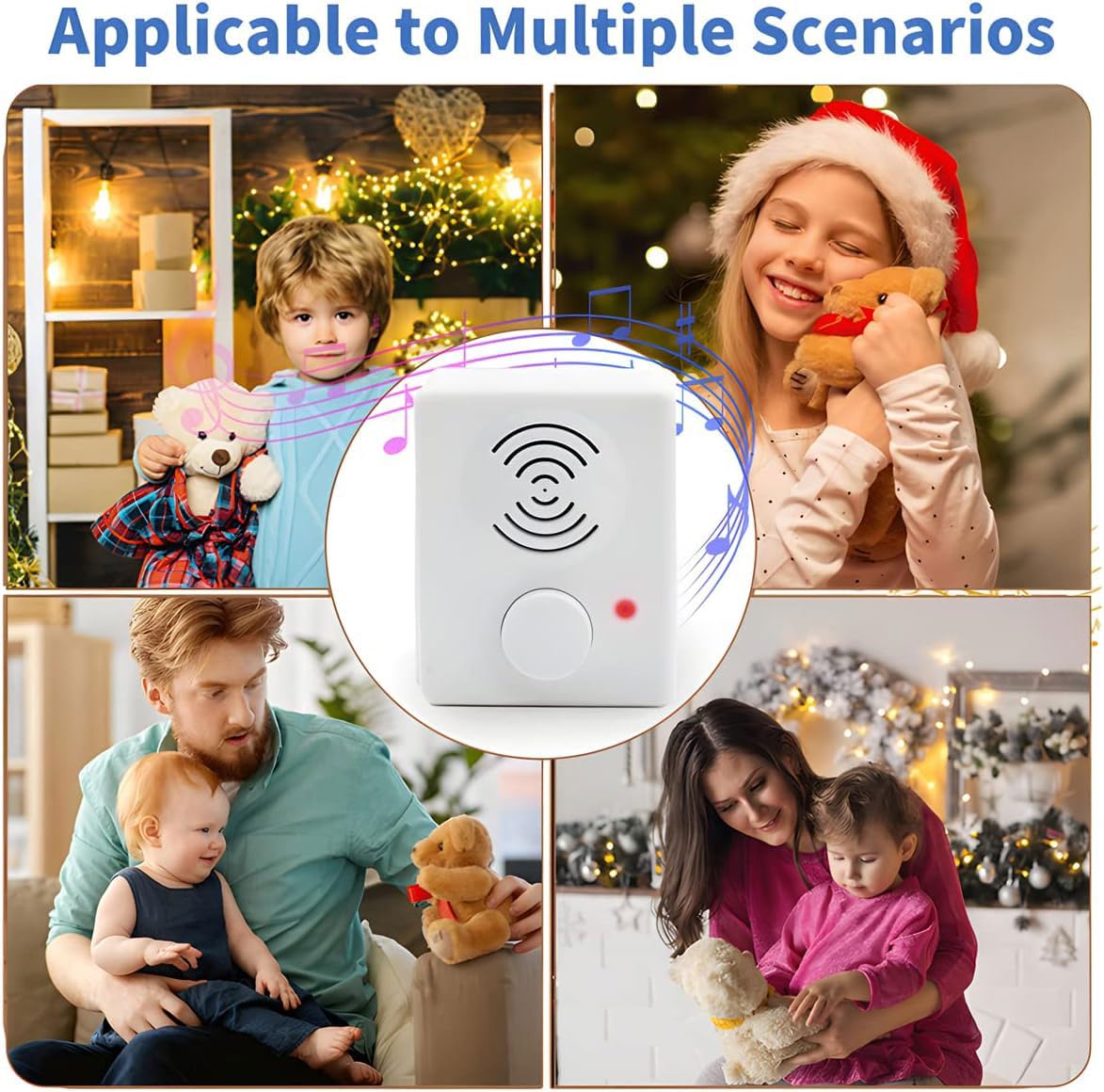 XLW 16 Minutes Voice Recorder for Stuffed Animals,Voice Box for Recordable Presents Button Sound Box for Crafters, Hobbyists, School Presentations,Personalized Items,Christmas New Year Present -White