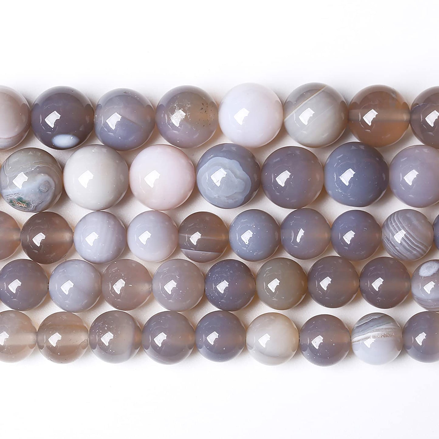 60pcs 6mm Natural Gray Striped Agate Beads for Jewelry Making Round Loose Beads DIY Bracelets Necklaces Energy Healing Stone Beads 15"(6mm, Gray Striped Agate)