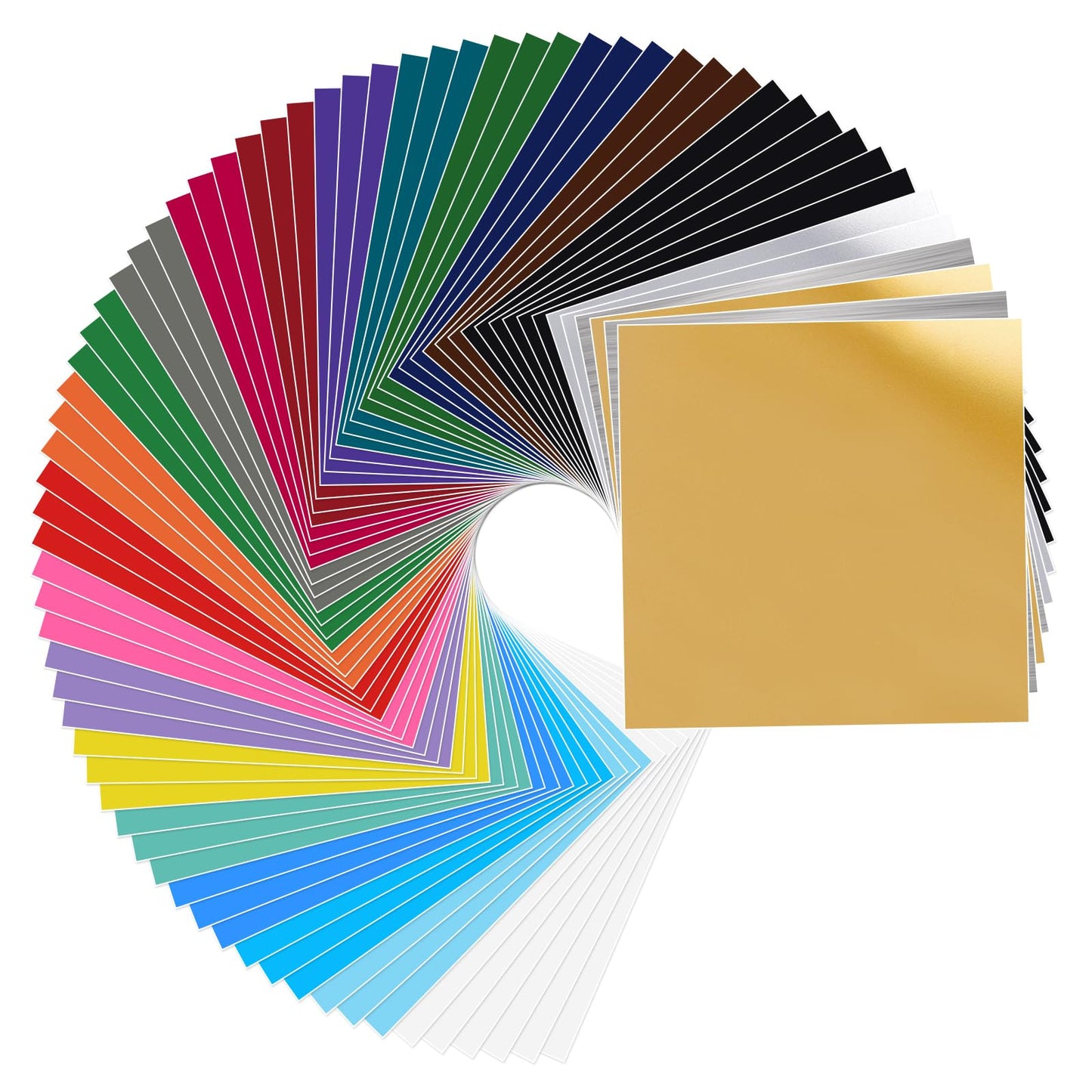 iImagine Vinyl Permanent Vinyl, 72 Pack Permanent Adhesive Vinyl Sheets (12”x 12”) for Silhouette Cameo and Any Craft Machine Cutters.