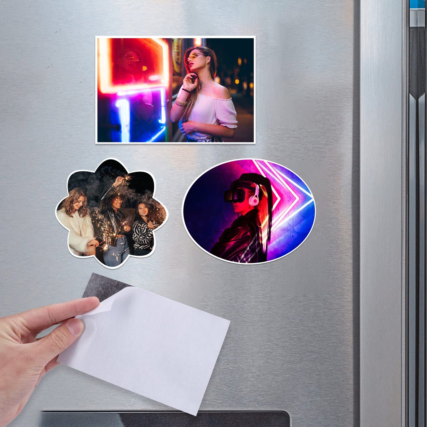 DIYMAG Magnetic Adhesive Sheets Photo Mat, 8" x 10" 12 Pack Flexible Magnets with Adhesive Backing for Crafts, Photos and Pattern Storage, Easy to Peel and Stick