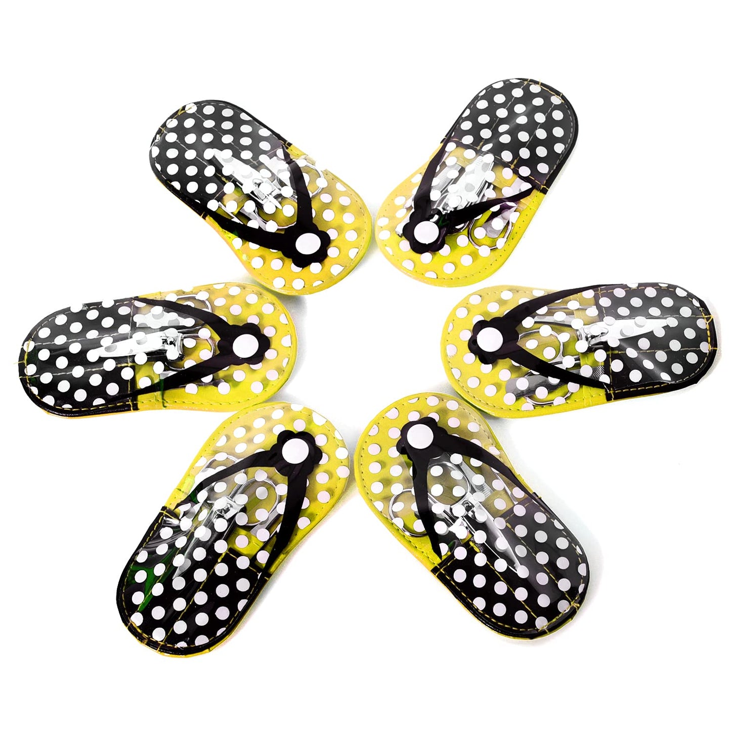 Spove Polka Dot Flip Flop Manicure Sets Manicure Kit Shape Personal Care pack of 6 Yellow