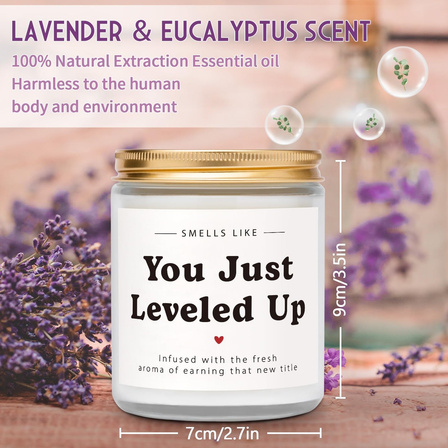 Congratulations Gifts for Women, Promotion Gifts for Women Men, Funny Gift for Promoted Ideas - Lavender Scented Candles, Congrats Presents for Family Friend Coworker Teachers