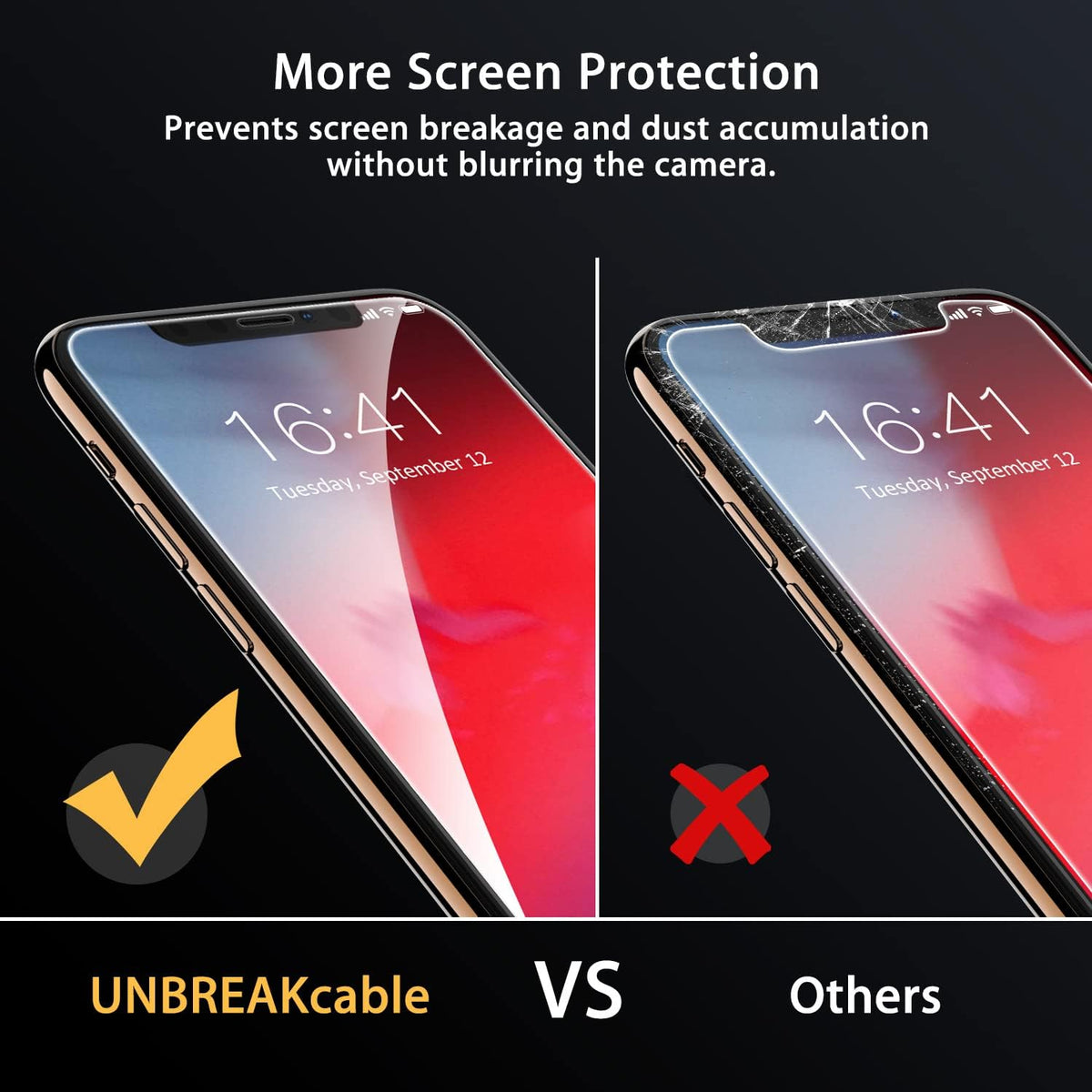 UNBREAKcable Screen Protector for iPhone X/XS/ 11 Pro, Double Shatterproof Tempered Glass [Easy Installation Frame] [99.99% HD Clear] [9H Hardness] for iPhone 5.8 inch - 2 Pack