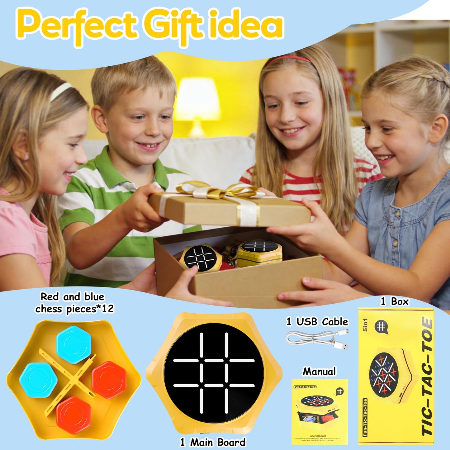 Tic Tac Toe Handheld Game Bolt : VORQXIN Digital Electronic Brain Teaser - 5 in1 Portable Mini Console Mute Function Travel Games for Car Ride,Unique Gift for Boys Girls and Adults