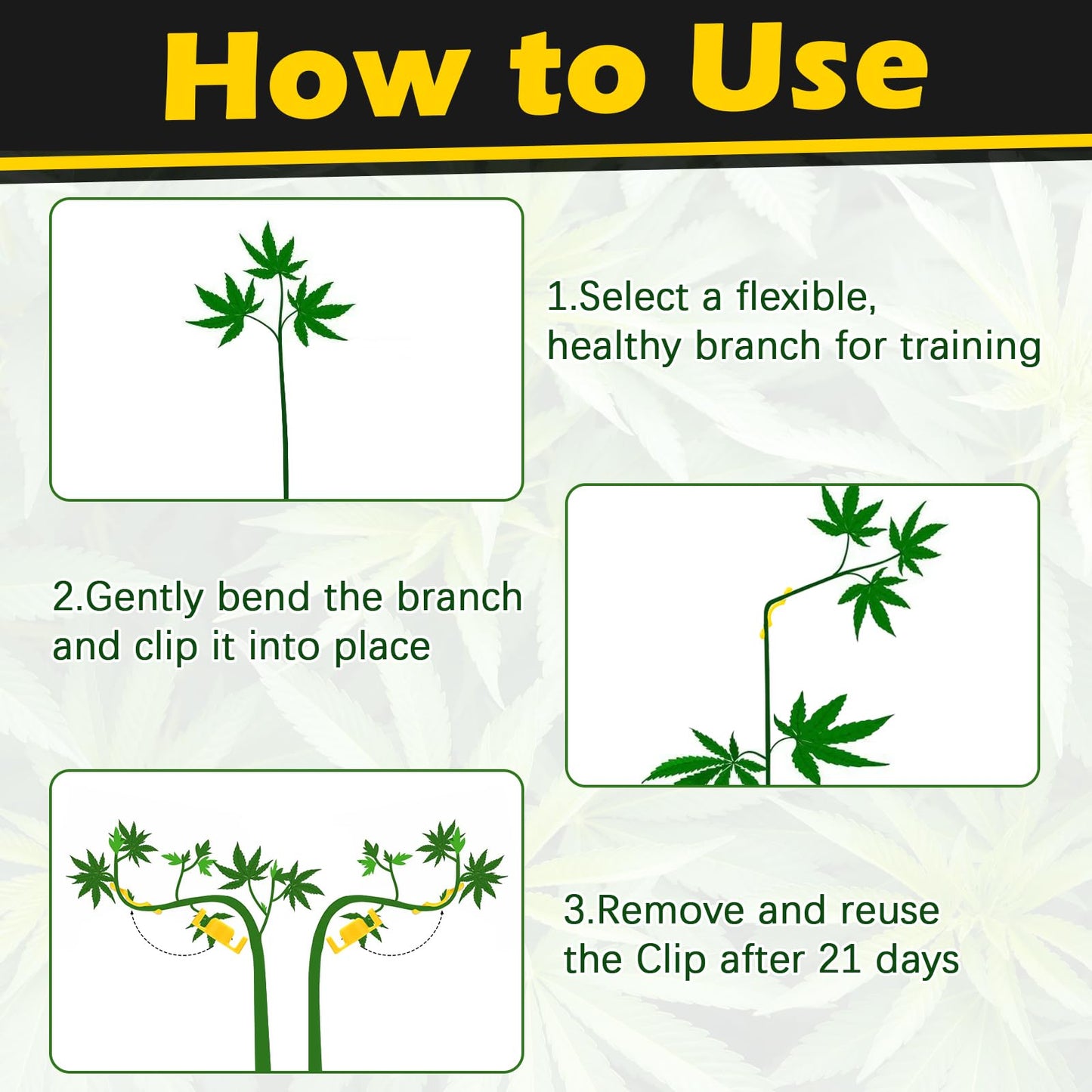 40 Pack LST Plant Training Clips – Durable & Reusable Stem Support for Low-Stress Training – Fits All Growth Stages