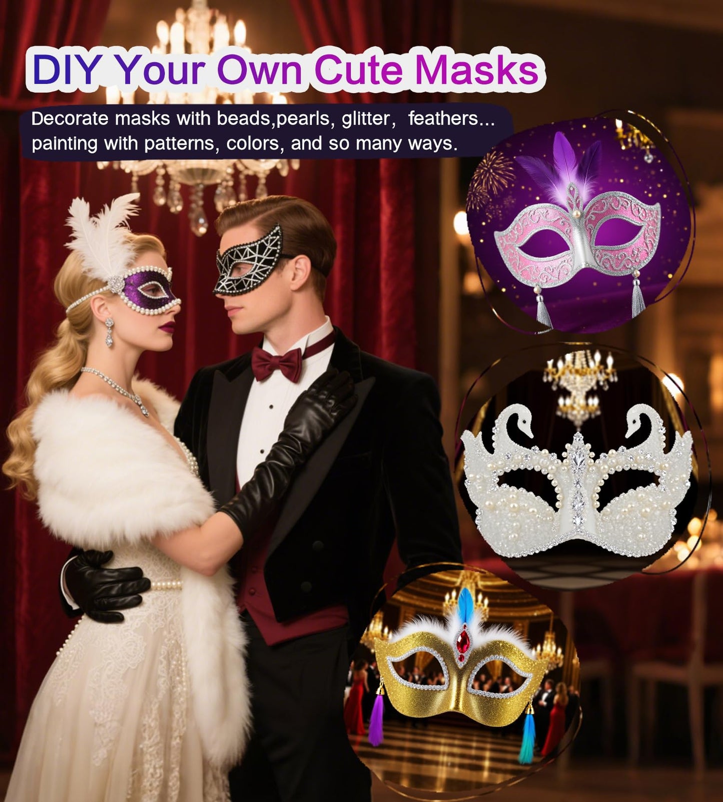 Hcaiip 15 PCS DIY White Masquerade Masks DIY Paper Blank Half Face Mask Craft Art Plain Paintable Mardi Gras Masks Halloween Party Mask