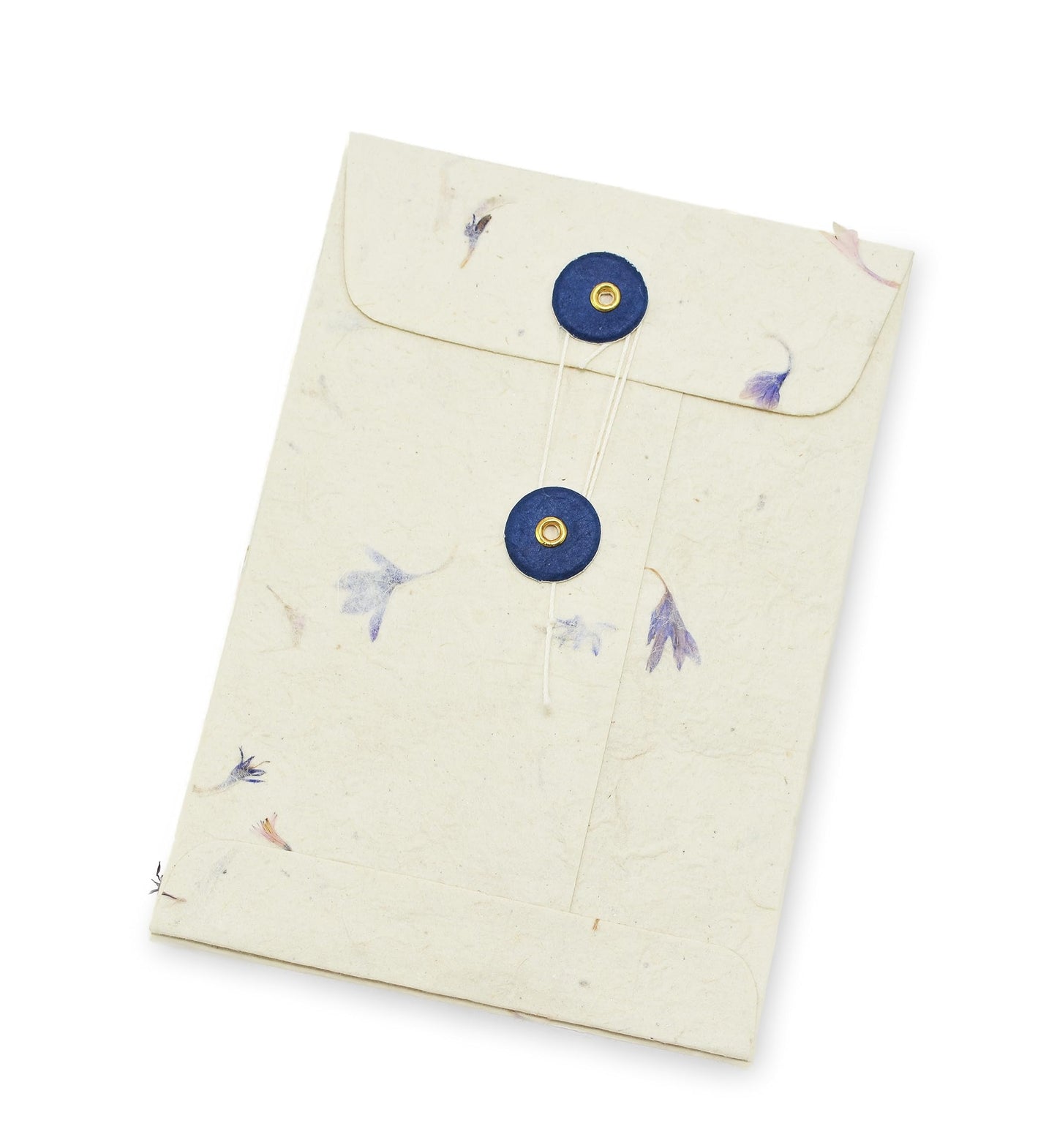 Kathmandu Valley Co. Handmade Lokta Paper Envelope with String-tie Button Closure Pocket Folder Documents Sleeve, for Invitations, Mailers, 4.5 x 6.5 inches, 10 Pack. Made in Nepal. (Cornflower)