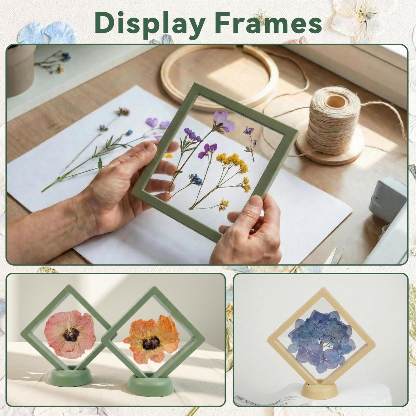 TTUGTTUG Flower Press Kit with Frames for Adults, 11" x 11" Large Wooden 10-Layer Press for DIY Floral Art, Wedding Flower Drying, Great Gift for DIY Flowers Lovers