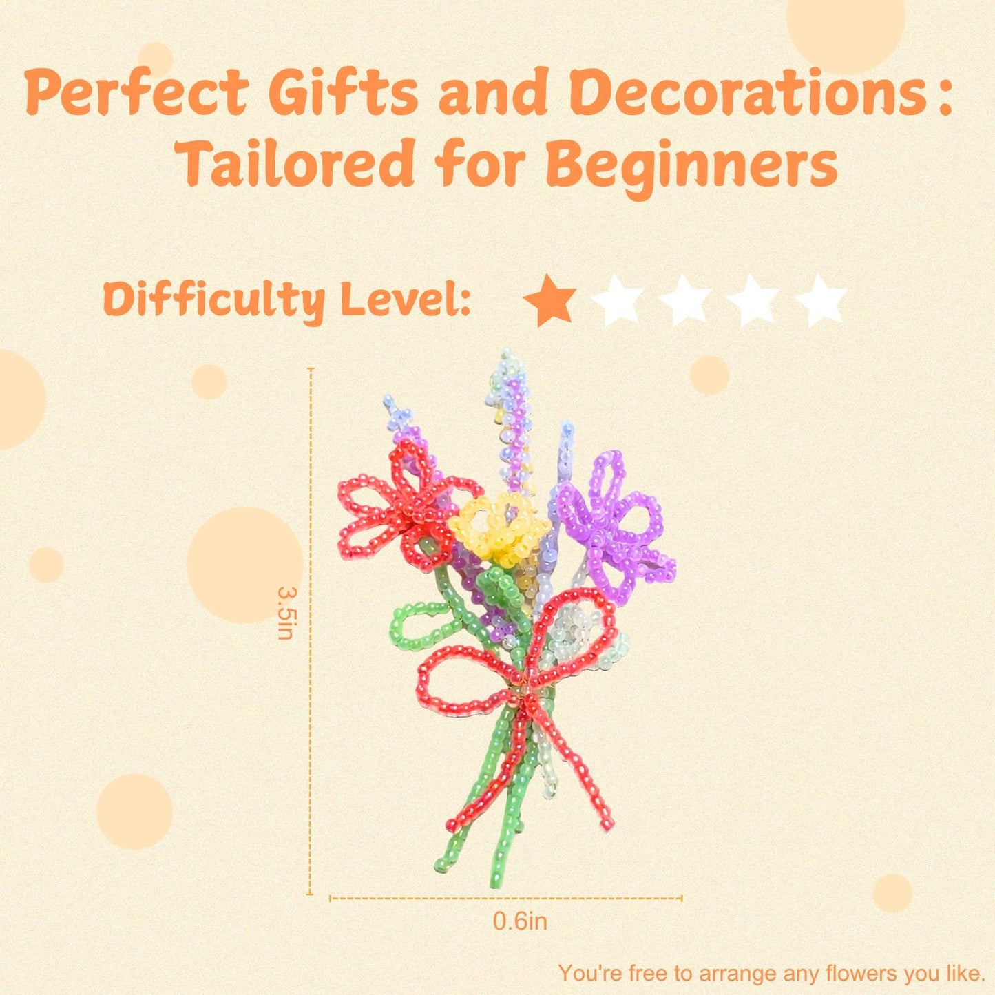 Beaded Plant Kit for Beginners: DIY Home Decor with Mini Vase Stand & Video Tutorial - Stress-Relieving Craft for Adult, Desk Decoration, Birthday Gift for Women