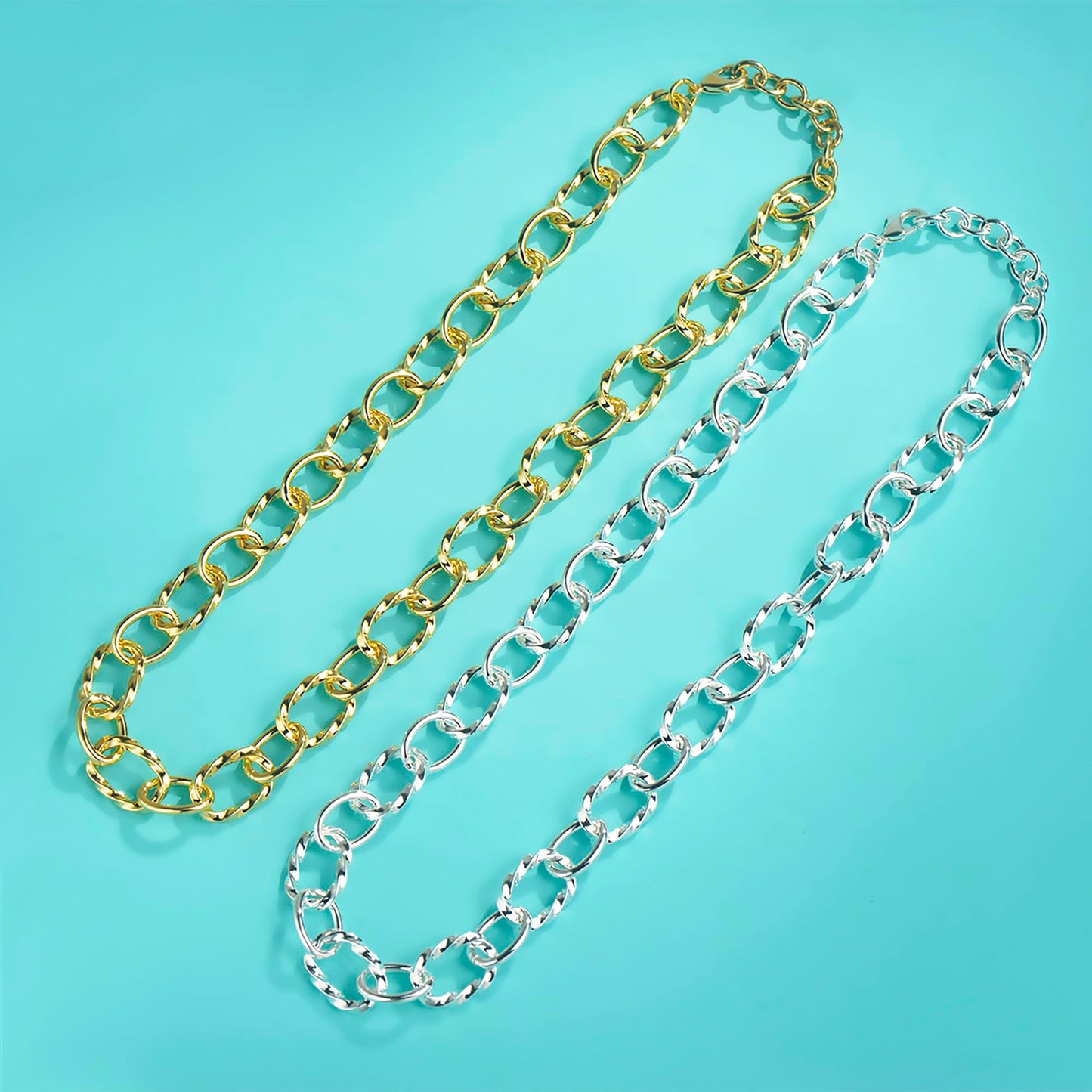 UNY JEWEL Luxury Fusion Twisted Cable Link Chain Necklace Designer Statement Women Jewelry Timeless Elegance Super Shinny