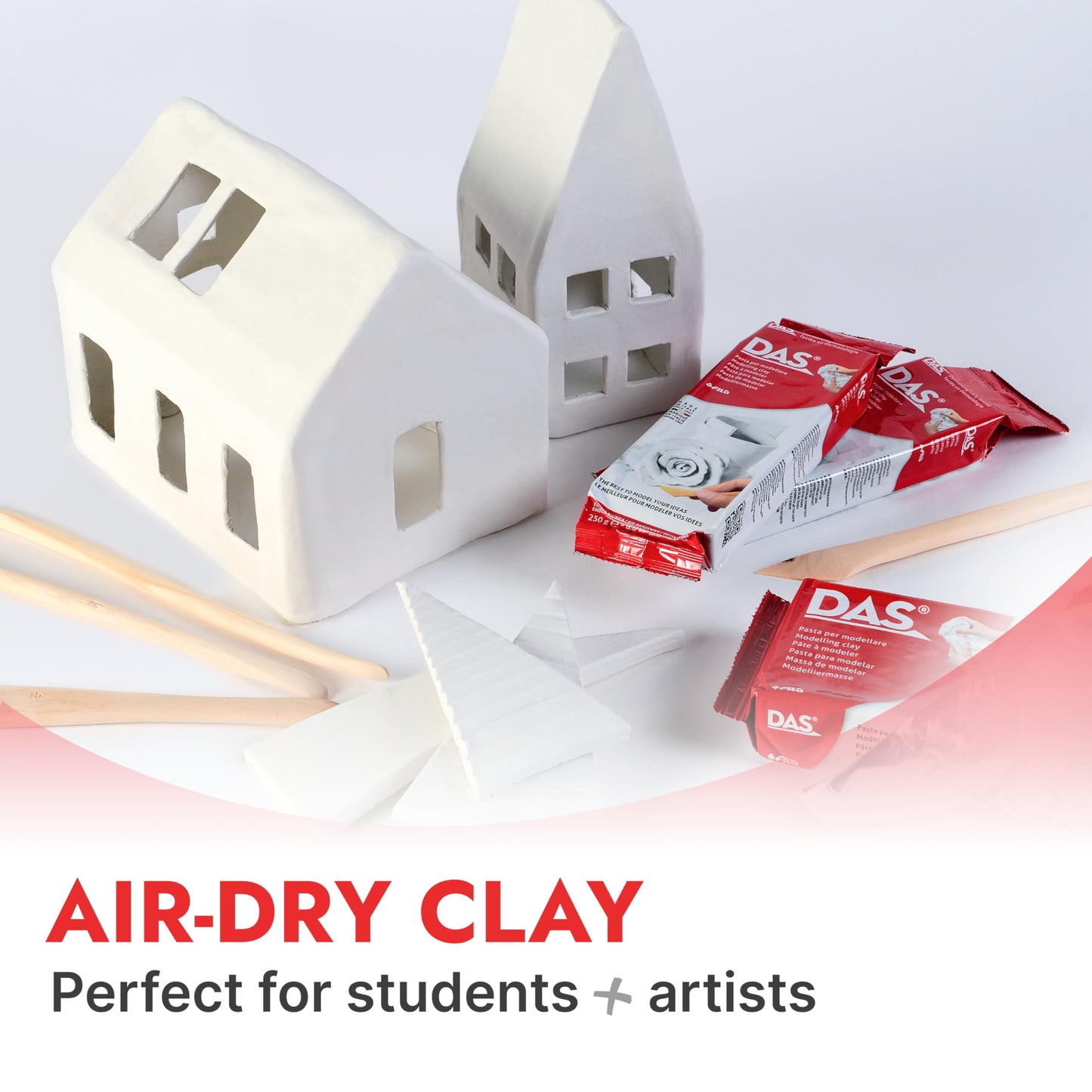 DAS Air-Hardening Modeling Clay, 2.2 Lb. Block, White Color (387500)