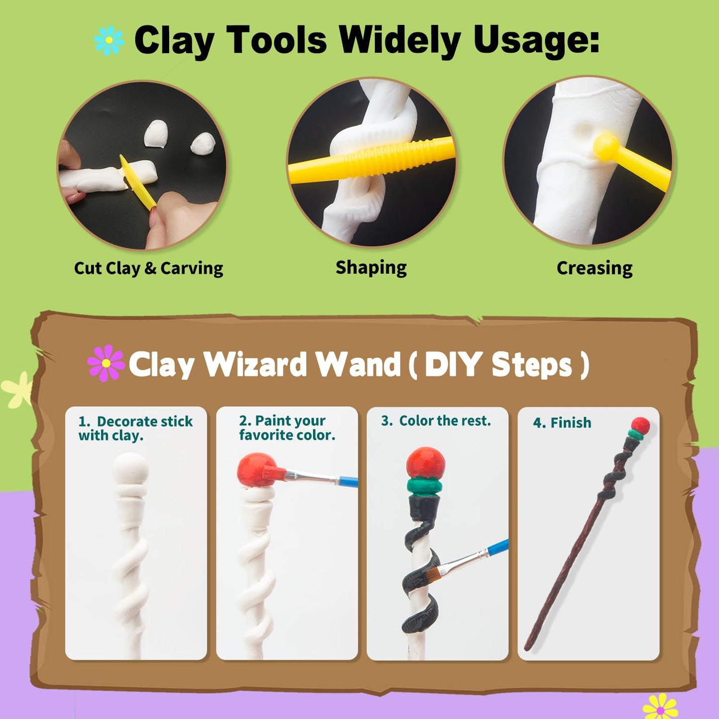Col-Pary Magic Wand Making Kit,DIY Art Craft Set for Student Kids Gift,School Activities,Wizard Cosplay Masquerade,Halloween Supplies Décor,Christmas Gift,Student Rewards - 25 PCS in All