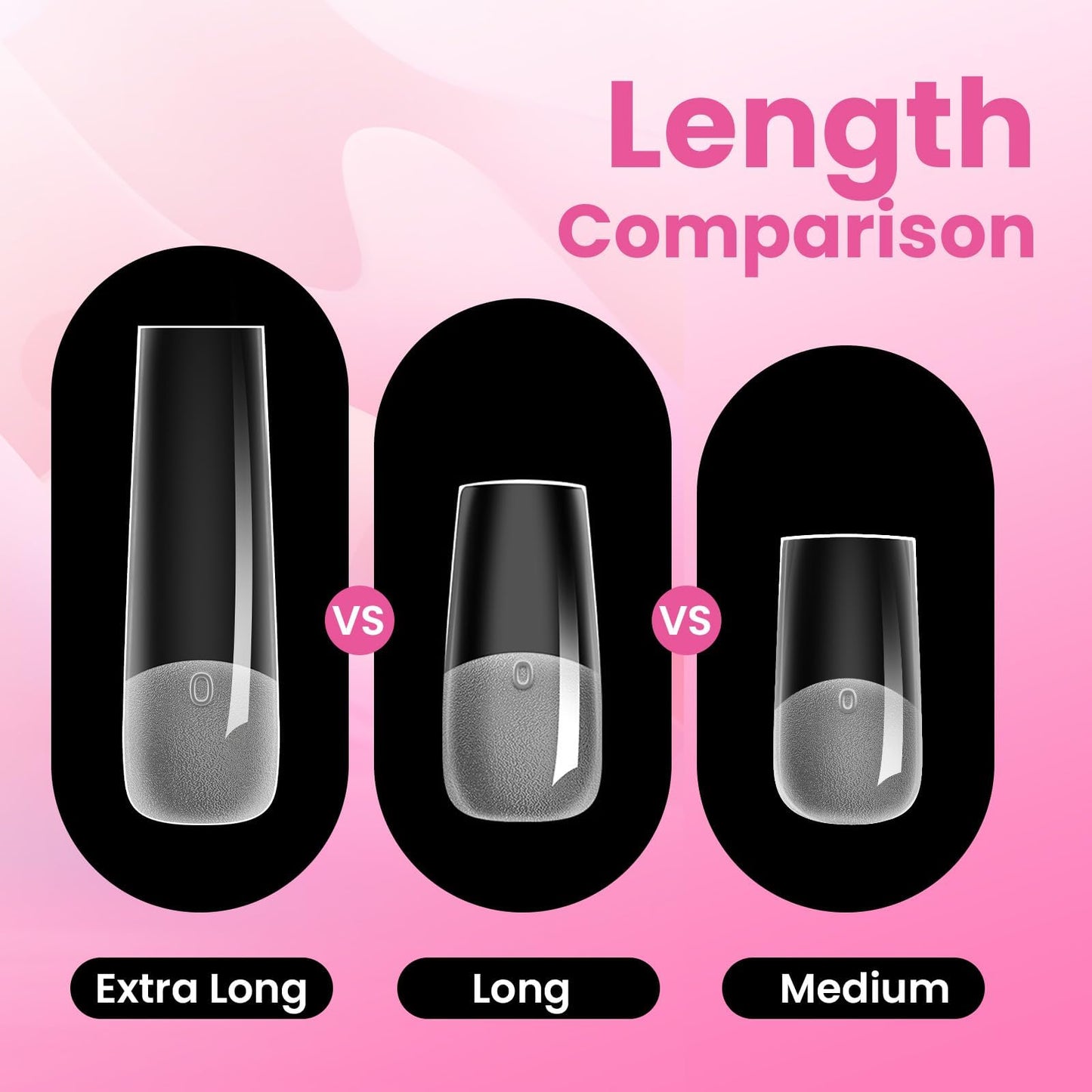 Beetles Tipex Instant Apex Nail Tips, XL Long Square, 16 Sizes | 00–14, 160PCS, Built-in Apex Acrylic Tips for Flat & Natural Nail Beds, Beginner-Friendly Easy DIY Nail Extensions