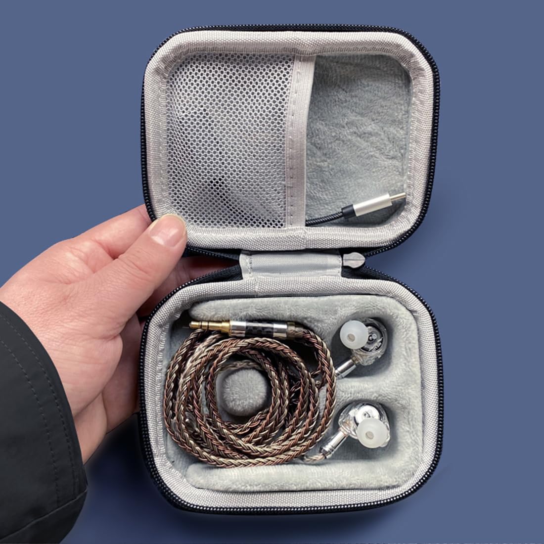 PU Leather Storage Box, Suitable for in Ear Earphones, Wired Earphones, Waterproof, Portable, Pressure Resistant Box, Earphone Storage Bag
