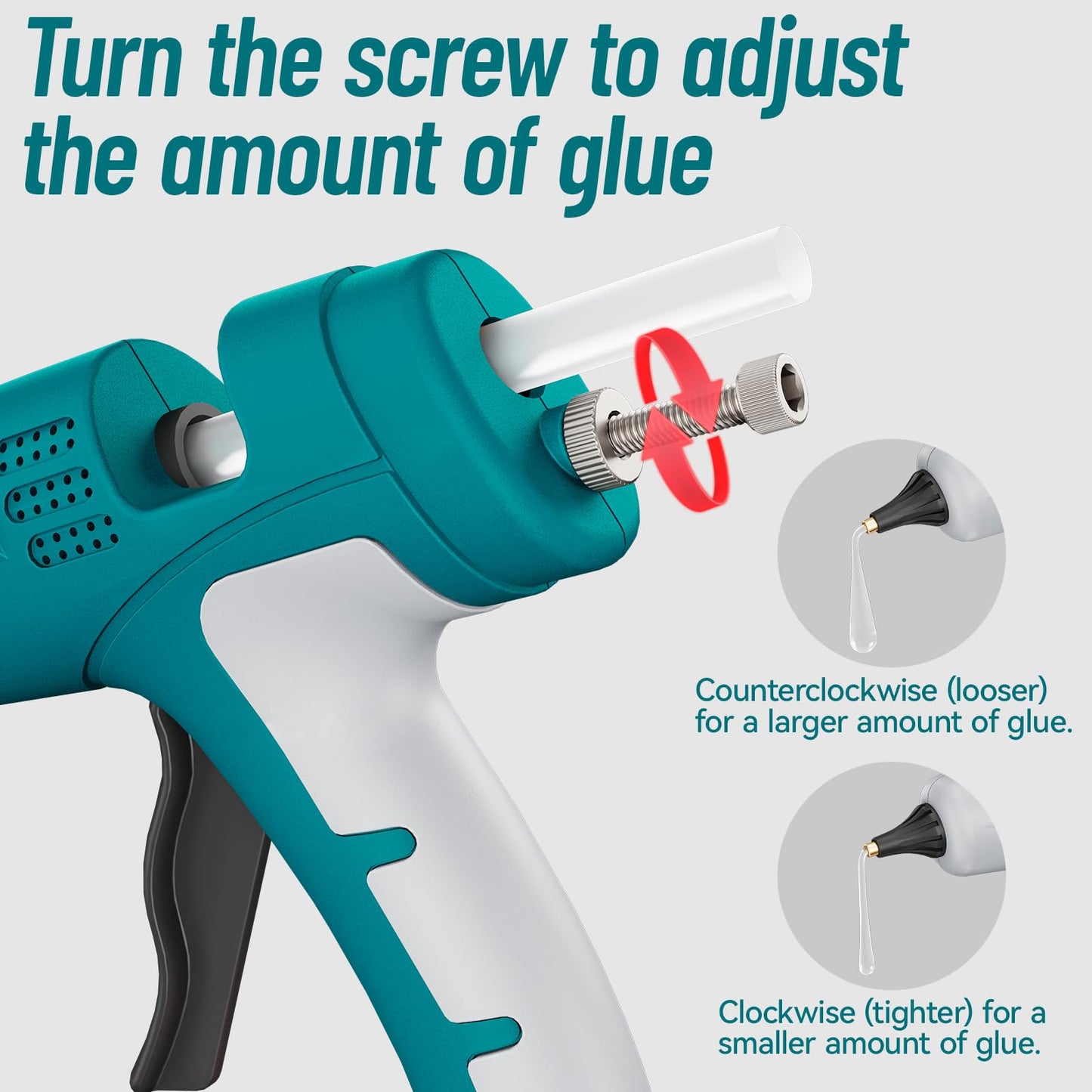 HHDQYMSG 100W Cordless Hot Glue Gun with Temp Adjust & LCD Digital Display, 60S Fast Preheating Hot Glue Gun Full Size with 30Pcs Premium Sticks for DIY Crafts, Repair and Construction
