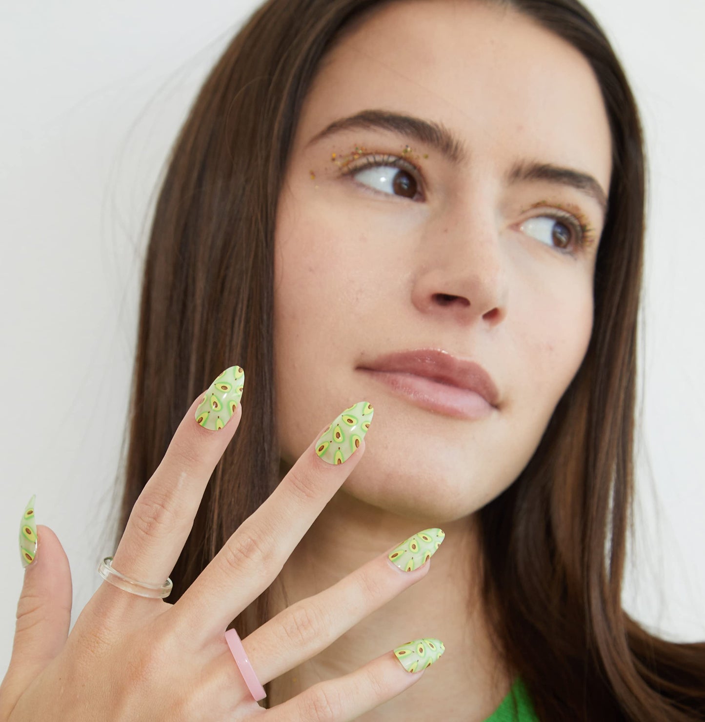 PaintLab Press On Nails - Holy Guacamole Green Almond Fake Nails, 24 Nails in 12 Sizes with Glue, Reusable Salon Quality Press On Nails